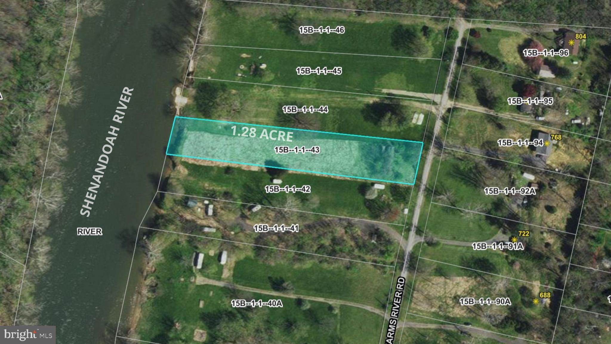 LOT 43.  Rare opportunity to own 1.28 acres with approximately 88 feet of direct frontage on the scenic Shenandoah River in Front Royal, Virginia. Whether you're searching for a private family retreat, a weekend escape, or a place to create lasting memories for generations, this unique waterfront property offers endless possibilities.

Imagine spending your days fishing from your own shoreline, launching a kayak or canoe, floating the river, paddleboarding, swimming, relaxing around an evening campfire, birdwatching, or simply enjoying the peaceful sounds of the water. The Shenandoah River is renowned for its recreation, including kayaking, canoeing, tubing, fishing, boating, and wildlife viewing, making this an exceptional destination for outdoor enthusiasts.

The property features an existing concrete pad previously used for a mobile home or trailer, an existing septic system that will require repair, and ample space to create your own private river getaway. There is currently no well or electric service on the property, providing the new owner the opportunity to install utilities to suit their vision and intended use. Buyers are encouraged to perform their own due diligence regarding utility installation, permits, zoning, and approved property uses.

Whether you envision weekend family gatherings, launching your next river adventure, enjoying evenings under the stars, creating a basecamp for hiking nearby Shenandoah National Park, or simply owning a rare piece of Shenandoah River frontage, opportunities like this are becoming increasingly difficult to find.

Bring your vision and discover everything riverfront living has to offer.