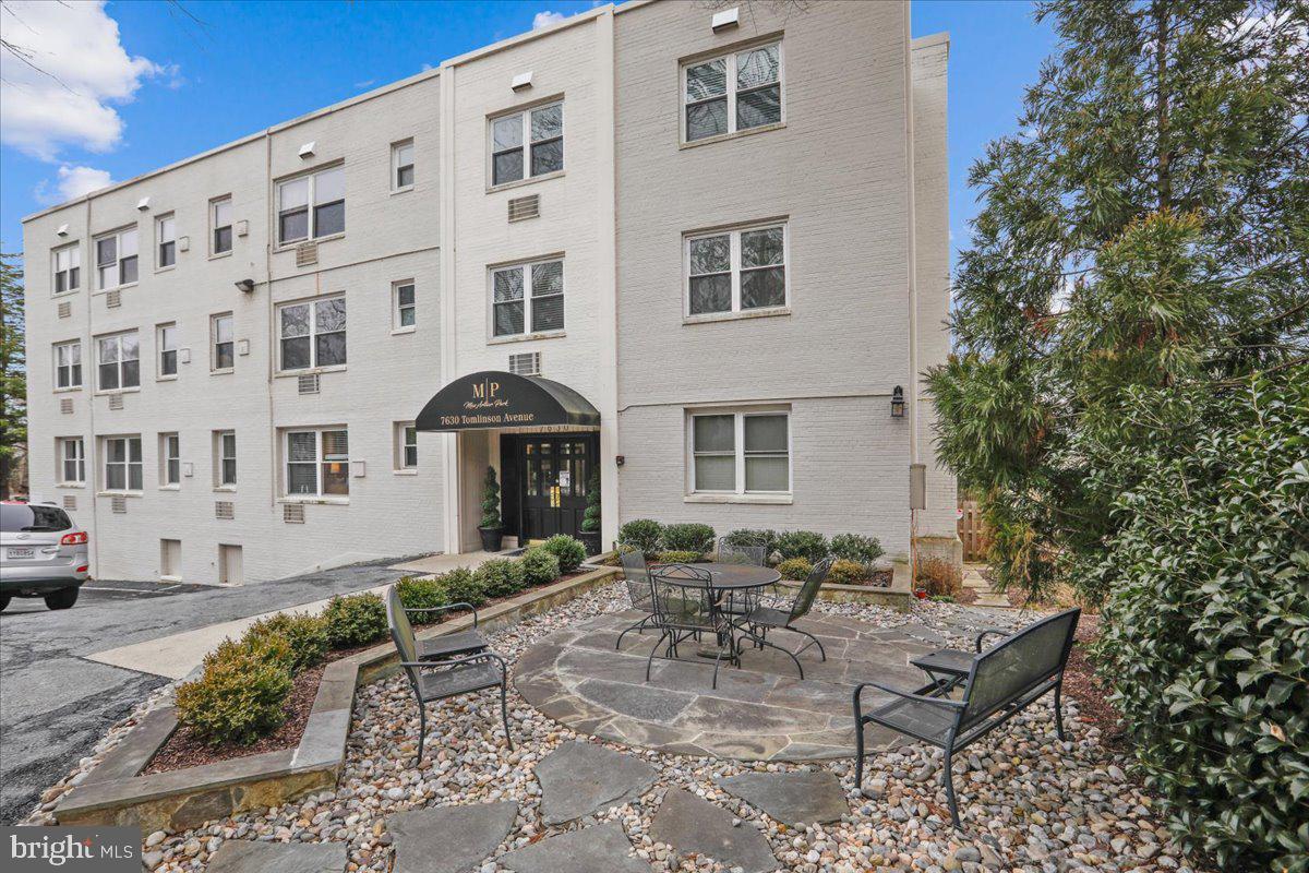 Huge price adjustment!!! Beautifully updated 2-bedroom, 1-bath condominium located at 7630 Tomlinson Avenue in desirable Cabin John. This move-in ready home features fresh paint and brand-new carpet throughout, creating a bright and inviting interior. The kitchen is equipped with stainless steel appliances and offers a functional layout that opens to the living and dining areas, ideal for everyday living and entertaining. Both bedrooms are generously sized with ample closet space.  The windows overlook the green space in the back of the building. There is an on site laundry room in the building. Conveniently located near shopping, dining, parks, and major commuter routes. A great opportunity for homeowners or investors seeking an updated property in a prime location.