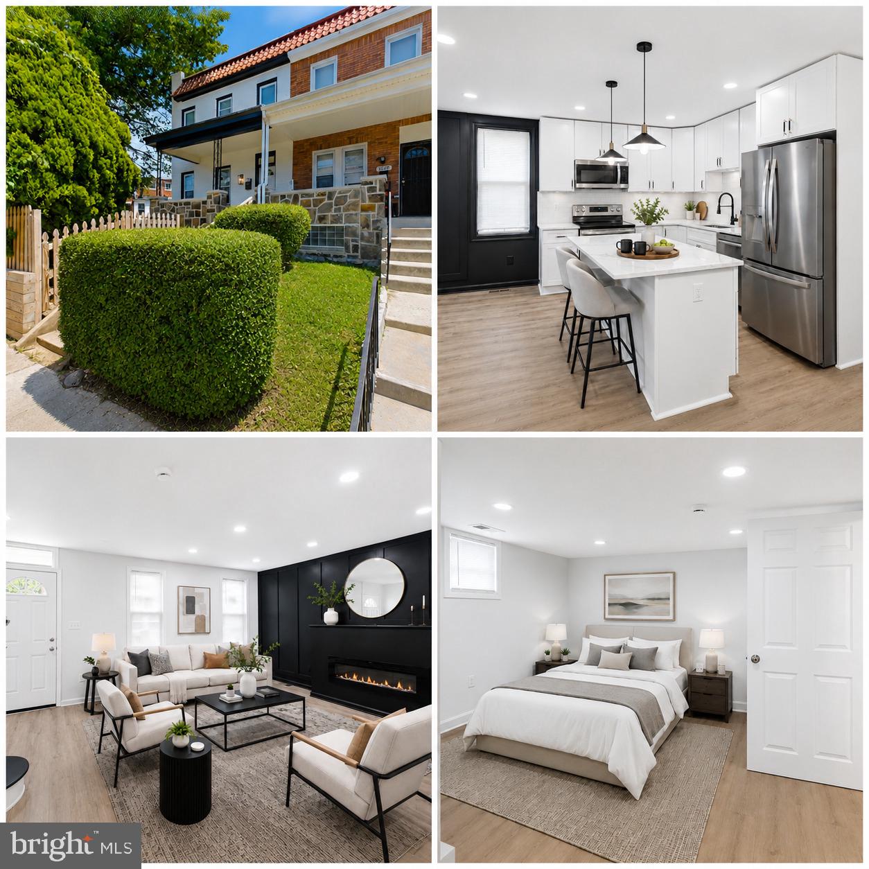 Beautifully renovated and move-in ready, this spacious home at 3227 Phelps Ln offers 3 bedrooms, 1 full bathroom, and 1 half bath. The property features an open-concept layout with abundant natural light, luxury flooring, and modern finishes throughout. The updated kitchen showcases stylish cabinetry, solid-surface countertops, a center island, and stainless-steel appliances, including a refrigerator, stove, and microwave. Enjoy additional living space in the finished lower level, complete with a convenient half bath, perfect for a recreation room, home office, or guest area. The home also includes a fireplace, washer, and dryer for added comfort and convenience. Located on a charming residential street, this property combines modern updates, functional living space, and timeless appeal in a desirable Baltimore location.