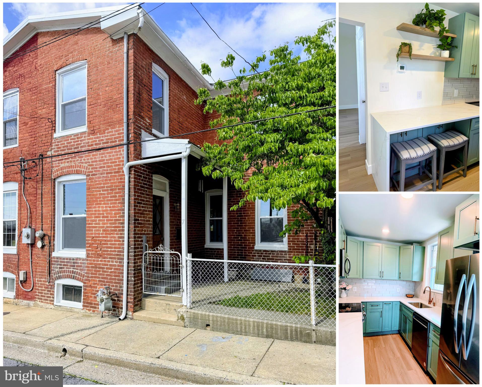 Charming, fully renovated duplex in the heart of downtown Frederick! This adorable home features luxury vinyl plank flooring throughout and a stunning, brand new kitchen complete with quartz countertops, stainless steel appliances, and stylish new cabinetry. The main level offers a spacious living room and separate dining room, perfect for everyday living and entertaining. Upstairs, you’ll find two generously sized bedrooms, a beautifully renovated full bathroom, and convenient laundry hookups. Step outside to the side porch overlooking the fenced backyard, an ideal spot to relax or entertain guests. The full basement provides abundant storage space and features gas heat and brand new central air conditioning for year-round comfort. Perfectly situated just around the corner from Union Mills Public House and Carroll Creek Park, with easy access to downtown shopping, dining, entertainment, and all the charm that downtown Frederick living has to offer.