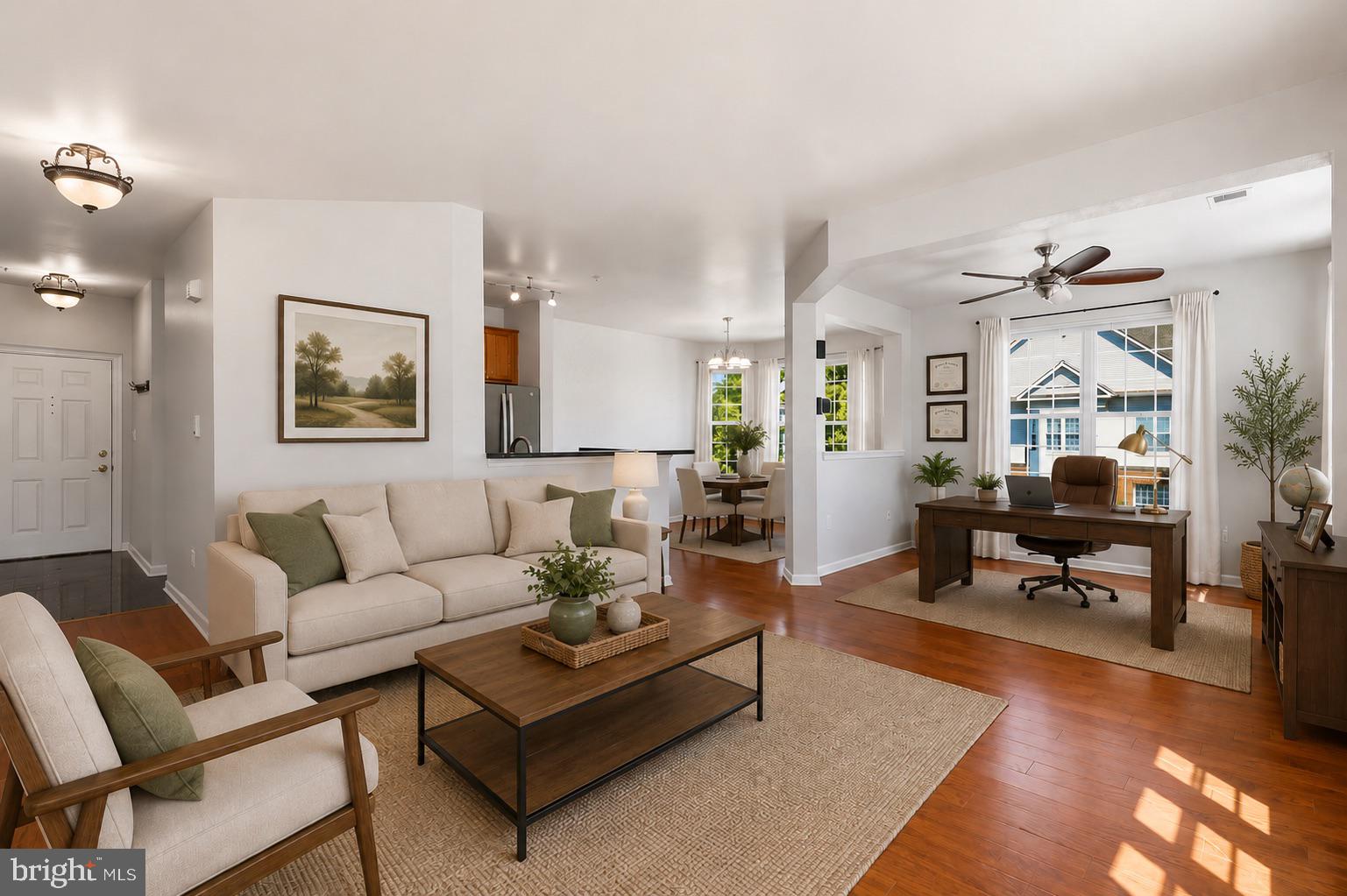 Welcome to this beautifully maintained 2-bedroom, 2-bath condominium in Alexandria's sought-after Windy Hill community. Offering over 1,100 square feet of comfortable living space, this light-filled residence combines an open floor plan, spacious rooms, and an unbeatable location just minutes from major commuter routes.

Step inside to find an abundance of natural light, and a thoughtfully designed layout that seamlessly connects the living, dining, and kitchen areas—perfect for both everyday living and entertaining. The spacious living room opens to a private covered balcony overlooking the community, providing the ideal spot to enjoy your morning coffee or unwind at the end of the day.

The kitchen offers ample cabinetry, generous counter space, and a breakfast bar that keeps everyone connected while preparing meals. The desirable split-bedroom floorplan provides privacy, with the primary suite featuring a walk-in closet and private en-suite bath, while the second bedroom and full bath are located on the opposite side of the home.

Additional highlights include in-unit laundry, assigned parking, extra storage, and a pet-friendly community filled with amenities. Residents enjoy access to an outdoor pool, clubhouse, walking paths, playgrounds, basketball courts, and a dog park. Conveniently located near I-395, I-495, Van Dorn Metro, shopping, dining, and parks, this home offers the perfect blend of comfort, convenience, and lifestyle.

Whether you're a first-time buyer, downsizing, or seeking an exceptional investment opportunity, this move-in-ready condo is one you won't want to miss.