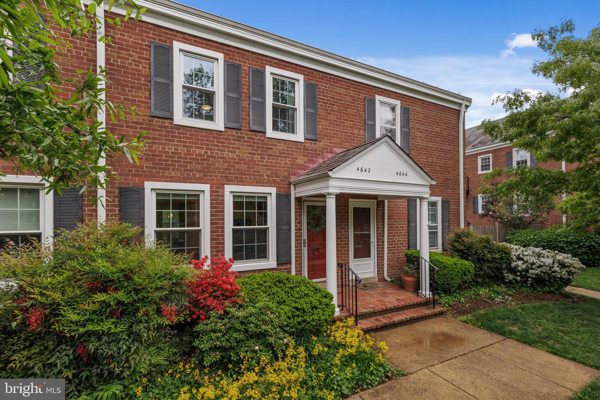 This magnificent, three-level townhouse is perfectly situated in Fairlington Villages. Featuring a high-end remodel, this home provides luxurious, modern character with classic, colonial charm that only Fairlington can provide. Gorgeous hardwood floors grace the main living level, flowing from the entry through the spacious living room, dining and kitchen area, which provides abundant natural light from a rear, southern exposure. Refinished ceilings offer recessed lighting that allow for an ambient setting when daylight wanes. The kitchen presents like a showroom model and is completely open to living and dining with a well-appointed island under chic, pendant lighting. Designer, white, shaker cabinets and open shelves above the sink, provide for easy storage and placement. White and subtly-gray marble countertops, a stunning white-tile backsplash, and stainless steel appliances are complimented with modern, black cabinet hardware. A walk-out from the back of the home leads to a private, fenced patio, perfect for entertaining, outdoor cooking, gardening, and relaxation. Classic hardwoods continue up the stairs to the bedroom level, which features two well-appointed, built-in shelf systems at the top landing. The primary bedroom has ample space and includes a large closet. The second bedroom, with a view of the backyard, is cozily set in the corner of the home has intuitive dimensions for an easy arrangement. The fully-renovated, main bathroom features a wood vanity under a marble countertop and white sink with gold fixtures, and built-in, floating shelves. The lower-level with a full bath offers many living opportunities with spaces that can serve as a den, office, guest quarters, and/or storage. Amenities are plentiful in and around Fairlington Villages with walkable pathways, scenic courtyards, six pools, sports courts, playgrounds, and the Fairlington Community Center. While this home is comfortably set in the neighborhood, it maintains supreme convenience to amenities. The Alexandria Gateway, Shirlington Village, Fairlington Centre, and Bradlee Center offer fantastic restaurants, shopping, and entertainment options. W&OD and Four-Mile Run trails are easily accessible for walking, running, and biking opportunities through town and forested areas. For commuters, Route 7 and I-395 are immediately adjacent for travel and a neighborhood Metrobus line connects quickly with the Pentagon rail station and other parts of the DC/Northern Virginia area. This gem of a home is available for a mid-May start date.