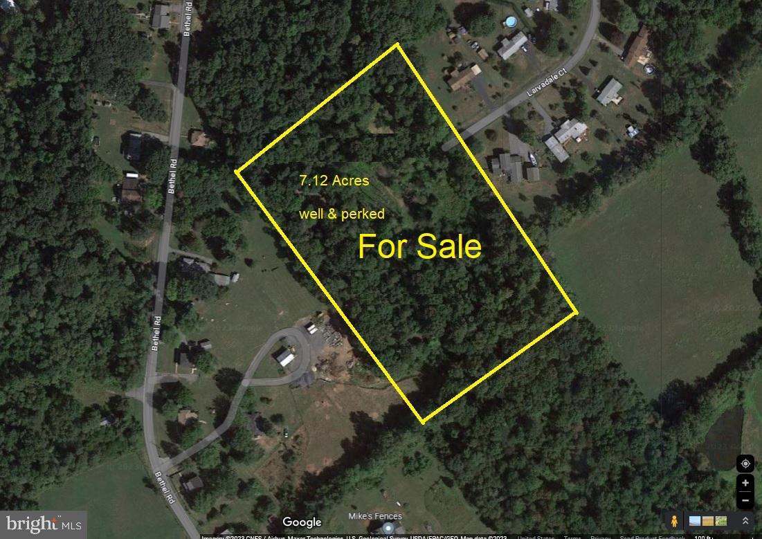 Build your dream home on this mostly wooded 7.12 acre building lot with a 3 bedroom conventional perc (see plat provided and check with county for more details.)  There is also some grassy open areas on this property.  This is overall a flat lot, very private, located at the end of Larvadale Court.   DO NOT USE THE BETHEL ROAD ADDRESS TO LOCATE THE PROPERTY.  (See Directions)  Off of Mountaindale Road only a few miles from Route 15 and commuter routes.  There are some out buildings on the property (as-is condition).  Call agent for details.