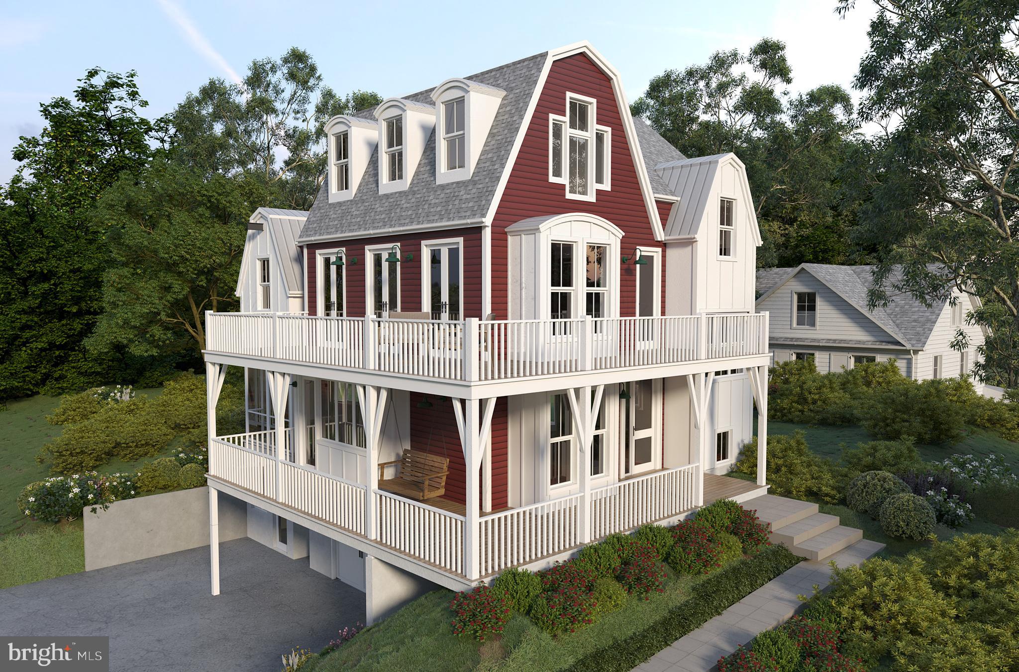 Perched above MacArthur on a rise in Cabin John, just beyond the one lane bridge. The Barn by OPaL is unique beyond its gambrel roof, curved dormers and wide porches. This 5 bedroom, 4.5 bath charmer is ideally located just steps away from numerous eateries, wine merchants and a post office. If you have kids, you'll be in one the country's best school districts; if you don't, the veterinarian is across the street. You can walk to the C&O Towpath with easy access to the Potomac River and Glen Echo Park - where your kids might attend one of the many summer camps or you might learn the Salsa; maybe take that pottery or photography class you've been thinking about? With a wood-burning fireplace, spectacular finishes and copious windows to flood the home with light, you won’t need to worry about what to call it. You’ll just call it home. A main level that opens fully to a wraparound porch, a covered rear terrace and even a screened porch. There's a modern kitchen and butler’s pantry with all-pro appliances and easy access to the outdoors. A lower level with 2 car garage, rec-room, guest bedroom and the best mudroom with reclaimed high school lockers (because cubbies are so 2018). The bedroom level accesses a second wraparound porch and the laundry room. An owner's suite tucked into the tree tops with pitched ceilings, a private balcony and to-die-for sunset views over the river. The owner’s bath is built into one of the gambrel roof lines with a classic wet-room, double vanity and private water closet. The loft level will find a clever media room with another gambrel roof line and an additional guest suite or work-from-home space. The entire home is connected by a thoughtful east-facing stair tower filtering natural light into every nook and cranny of the home. Now under construction and ready for your tour. Completion this summer. Developed, Sold and Warrantied by OPaL DC :: 7-time winner DC Home of the Year; winner of 13 national design awards and dozens of local design awards.
