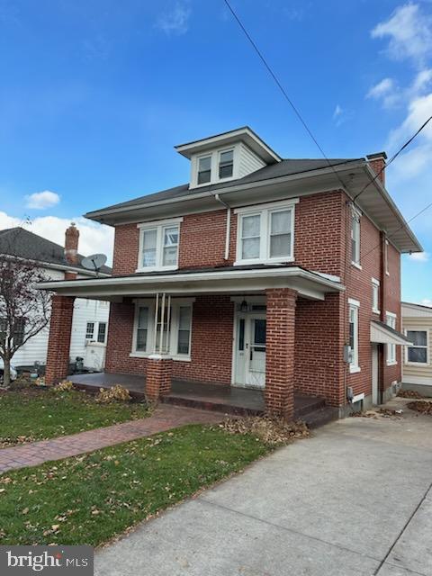 Solid brick detached colonial in Central school district.  3-4 BR with a large fenced yard and above ground pool. There is a 2 car garage with 4 off-street parking spaces.  In addition there is a large 3+ bay commercial garage and tons of off-street parking.