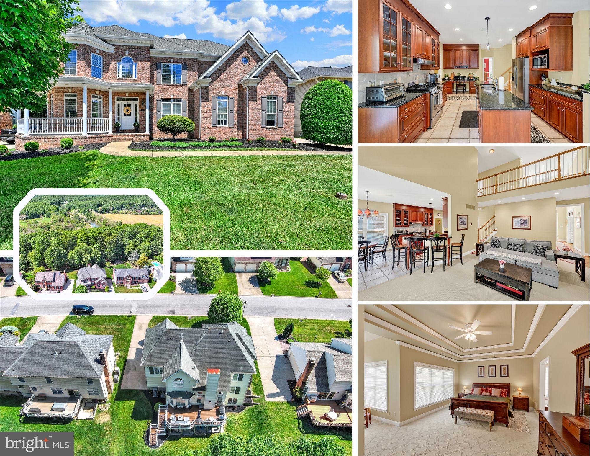 Tucked away in the sought-after Cromwell Woods Extension/Loch Raven Vista community, this impressive brick-front colonial offers the perfect blend of elegance, space, and everyday comfort — all backing to a breathtaking wooded setting that feels like your own private retreat. From the moment you arrive at 9318 Ravenridge Road, the manicured landscaping, stately façade, and oversized driveway set the tone for what awaits inside.

Step through the front door to discover over 4,800 square feet of finished living space designed for both entertaining and practical living. The soaring 9+ foot ceilings and oversized windows that flood the home with natural light. The thoughtfully designed floor plan features a formal study, spacious family room with a gas fireplace, oversized laundry room, and a rare main-level bedroom with a full bath — ideal for guests, multigenerational living, or a private home office setup.

The gourmet kitchen is truly the heart of the home, featuring solid wood soft-close cabinetry, premium granite/quartz countertops, stainless steel appliances, a large center island, breakfast bar seating, and generous prep space ready for everything from weeknight dinners to holiday gatherings. Just beyond, the rear deck overlooks the serene tree-lined backdrop, creating the perfect setting for morning coffee, summer cookouts, or simply unwinding while enjoying the sounds of nature.

Upstairs, the luxurious primary suite offers a true escape with fireplace, dual walk-in closets and a spa-inspired bath complete with a soaking tub, custom stand-up shower, and double vanity. Three additional bedrooms, while the upper level overall provides room for everyone to spread out comfortably.

The fully finished walk-out lower level expands the living space even further with an enormous recreation/game room, media room, , and bedroom — perfect for entertaining, movie nights, guest quarters, fitness space, or all of the above.

Situated on nearly half an acre with a hottub, this property combines the privacy of a wooded setting with the convenience of nearby shopping, dining, commuter routes, parks, and everything Parkville and Baltimore County have to offer. Homes with this combination of size, condition, layout, and lot setting do not come along often. Welcome home.