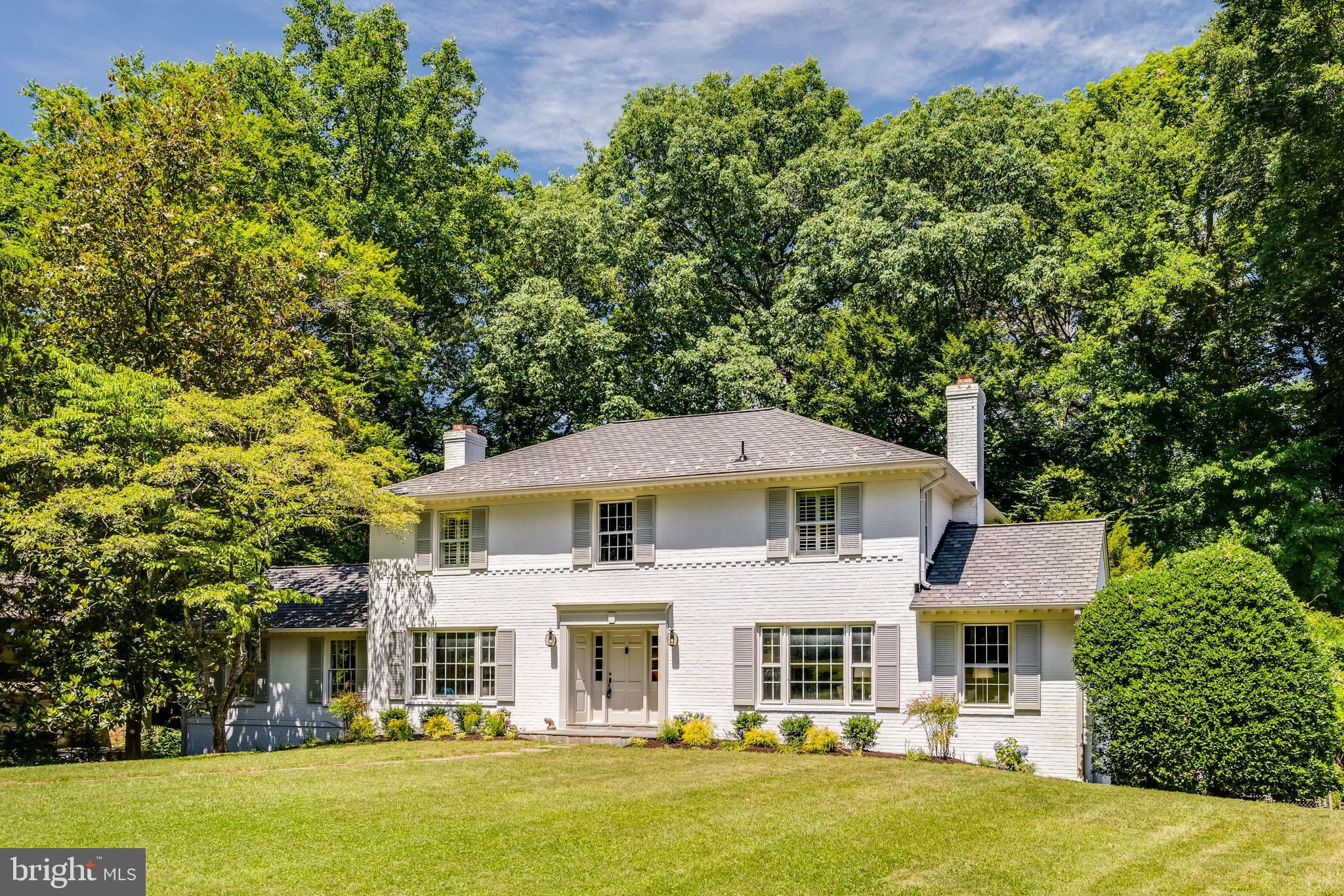 Welcome to this stately, all brick colonial style home, perfectly nestled in the coveted Arrowood community of Bethesda (Whitman school district). This elegant residence is set on a sprawling half-acre lot, complete with a swimming pool, offering a luxurious and serene lifestyle.

The upper level boasts four spacious bedrooms and two full baths, including a large primary suite with a dressing area and private bath. The main level greets you with a grand entry foyer featuring a curved staircase, leading to a family room with built-in shelving and a cozy fireplace. A large living room, a formal dining room with a bay window overlooking the picturesque rear yard and swimming pool, and a sizable bonus room complete the main level, providing ample space for relaxation and entertainment.

The lower level offers a finished family room with a wet bar and a third fireplace, an additional bedroom, and a full bathroom. From here, you can access the rear patio and swimming pool, perfect for outdoor gatherings and enjoying sunny days.

This home also includes a convenient two-car garage, ensuring plenty of parking and storage space. Located in the highly desired Whitman school district and close to many outstanding private schools, this residence offers easy access to downtown Washington and Northern Virginia, as well as nearby shopping and dining options.