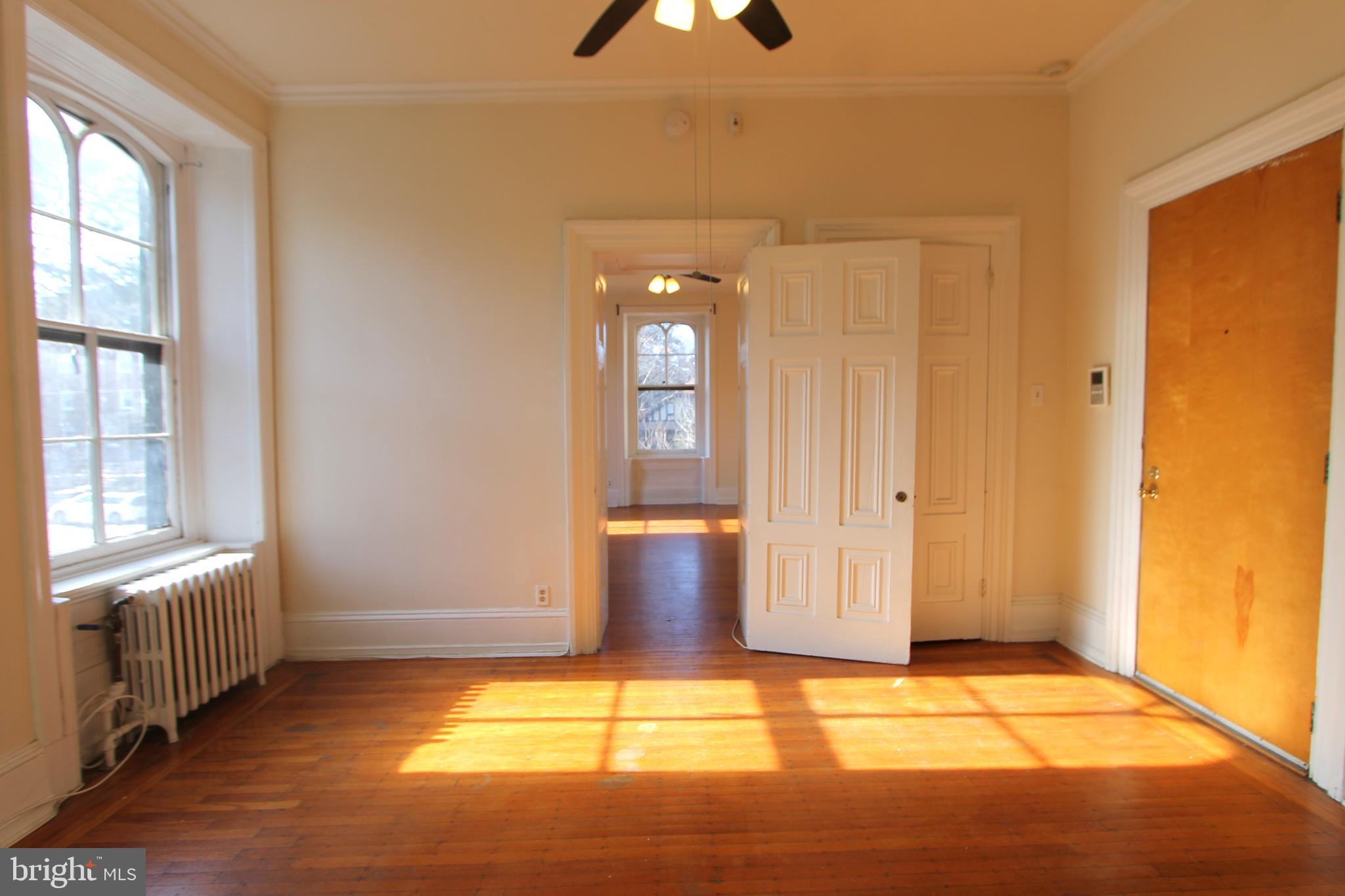 Unique one bedroom apartment located on one of the prettiest blocks in Historic Germantown. Crown moulding, soaring ceilings, hardwood floors and walk in closet in the bedroom make this picturesque unit a great value. Light filled rooms, and laundry machines in the building. Shared front and rear yard space. Within walking distance of Chestnut Hill West Train for an easy commute to and from Center City Philadelphia. 

Pets welcome with non-refundable upfront fee and monthly pet fee per pet. Limit of 2, weight and breed restricted. Off-street permit parking available for $50.00 monthly.