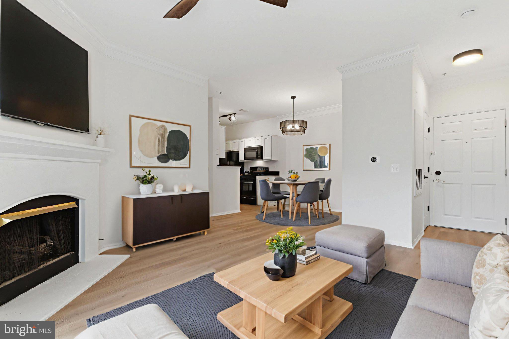Beautifully renovated 2BR/2BA condo in the gated Gates of McLean community! This bright third-floor unit features an open layout with fresh paint, refinished kitchen and bath cabinets, updated lighting, smart thermostat, luxury vinyl plank flooring, private patio, and cozy gas fireplace. Includes 1 garage parking space plus 2 guest passes.

Rare VA assumable loan opportunity at 2.375% for eligible VA buyers. Recent updates include HVAC and water heater (2021), refrigerator and dishwasher (2022), and washing machine (2026).

Enjoy resort-style amenities including pool, fitness center, sauna, clubhouse, playground, basketball court, BBQ areas, EV charging stations, and more. Pet-friendly community just steps to McLean Metro and across from Capital One Center with Wegmans, dining, entertainment, and easy access to I-495, I-66, and the Dulles Toll Road.