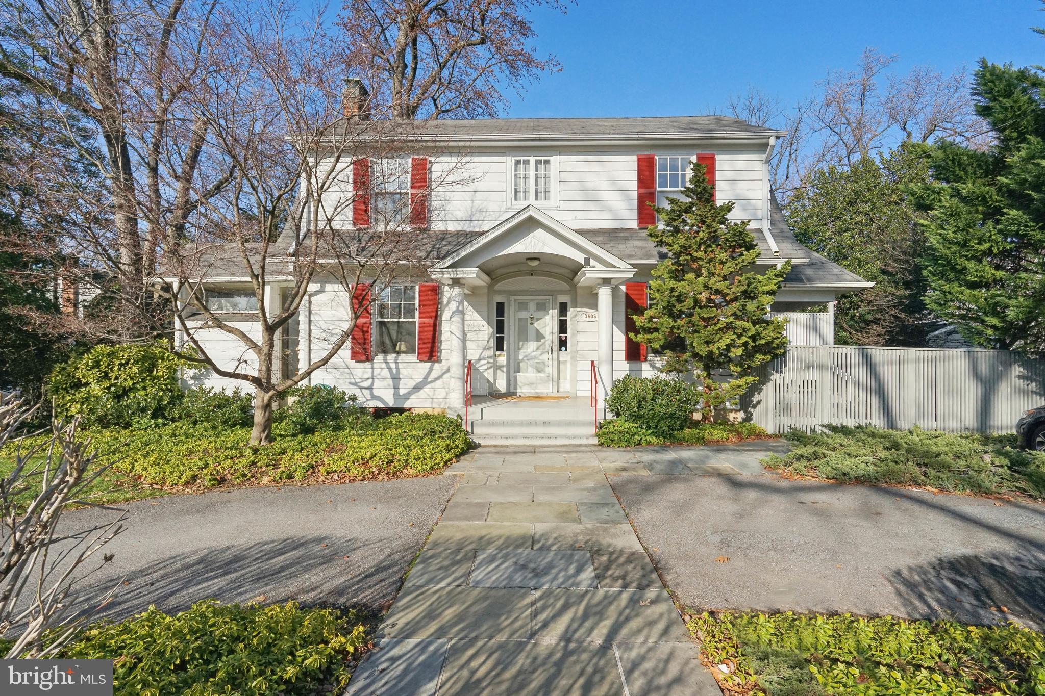Get ready to fall in love!  Welcome to 3605 Raymond Street, nestled in the highly sought-after Chevy Chase Section 3 neighborhood. This charming home, built in 1924, exudes timeless elegance and sits proudly on a coveted 7,563 square foot south-facing corner lot, boasting a picturesque circular drive.  Upon entering the inviting foyer, you'll be greeted by the warmth of the living room, featuring a cozy wood-burning fireplace and a wall adorned with built-in shelves. Adjacent, discover a sunken library/family room offering ample space for relaxation or entertainment, complete with its own array of built-ins. The adjacent dining room beckons for intimate gatherings and provides access to a delightful side porch, perfect for enjoying morning coffee or evening cocktails.  The well-appointed white kitchen is a chef's delight, boasting abundant cabinetry, an island for additional prep space, and a convenient main level powder room nearby.  Ascending the stairs, you'll find three bedrooms and two full baths, offering comfort and privacy for the whole family. With approximately 2,000 square feet of living space above grade and an additional 800 square feet in the unfinished lower level, there is plenty of room to tailor the home to your preferences.  Lovingly maintained by the current owner for over 50 years, this residence presents a rare opportunity to infuse your personal touches and create lasting memories in a cherished neighborhood. Enjoy the convenience of proximity to the shops at Brookville Market, ensuring all your daily needs are just moments away.  Don't miss your chance to own a piece of Chevy Chase history – schedule your private tour of 3605 Raymond Street today!