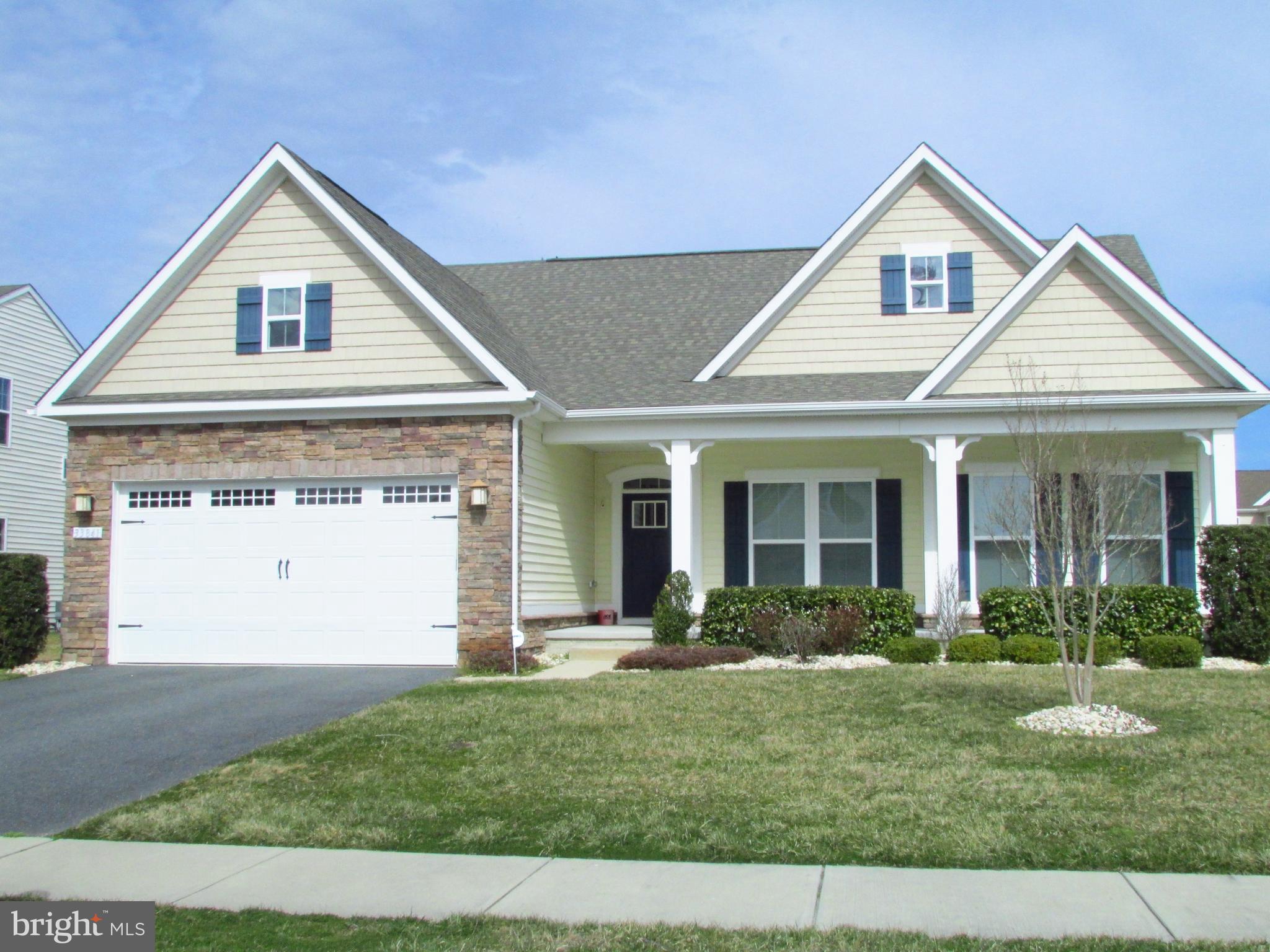 Beautiful Ranch Home in Pelican Point, Millsboro.  
Located in the sought-after community of Pelican Point, this charming ranch-style home offers comfort, space, and modern amenities—all in a prime location near shopping, schools, and the Delaware beaches.
Step into an inviting foyer, where a private home office with French doors greets you to the left. The open floor plan flows into a spacious great room and a well-appointed kitchen featuring solid surface countertops and stainless steel appliances. A bright and cheerful dining area opens to a 20' x 9' covered porch, perfect for relaxing while enjoying views of the fenced backyard.
The first-floor primary suite boasts an en-suite bath for your convenience. An additional guest bedroom and full bath, along with a mudroom and laundry area, complete the main level. Upstairs, you'll find a second spacious bedroom with its own en-suite bath—ideal for guests or a dual-primary setup.
Pelican Point offers resort-style amenities including a clubhouse and outdoor pool, making this home a perfect blend of comfort and lifestyle.