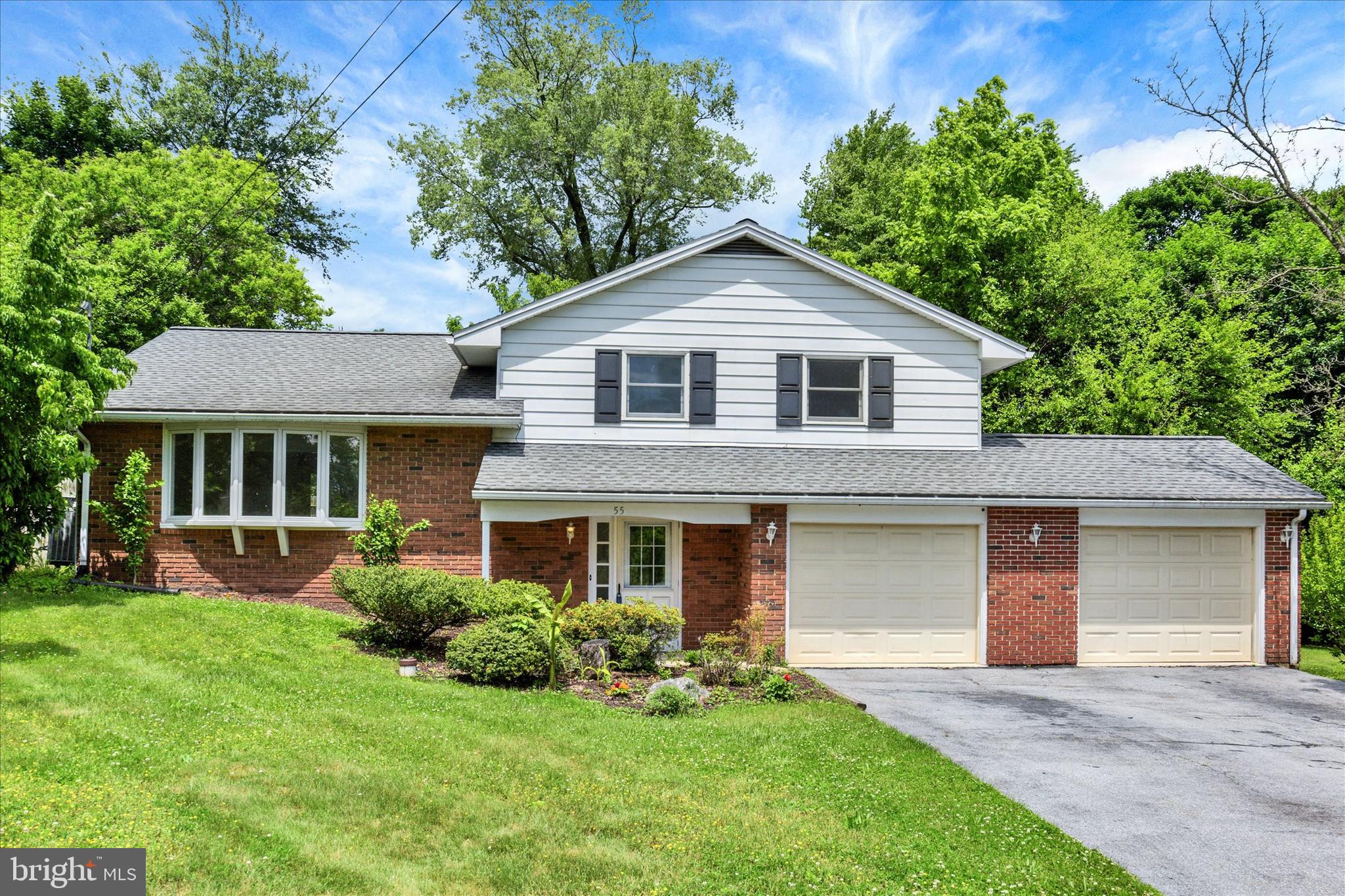 Welcome home to this spacious split level located on a quiet street in Hershey Schools.  This 3 bedroom, 1.5 bath home features fresh paint throughout and new flooring in the family room and and kitchen and new carpet installed in living room, hallway and bedrooms.  Entry level features a large family room, den, sunroom and access to the large 2 car garage.  Just a few steps up to the large living room, eat in kitchen with access to the large fenced-rear yard and deck.  The upper level has 3 bedrooms, and 1 full and 1 half bath.  Homeowners have made plenty of improvements during their ownership with updated kitchens and bathrooms in 2018, water heater in February of 2024.  All this plus an efficient Heat pump for heating and cooling and an unfinished lower level for additional storage.  Welcome home!