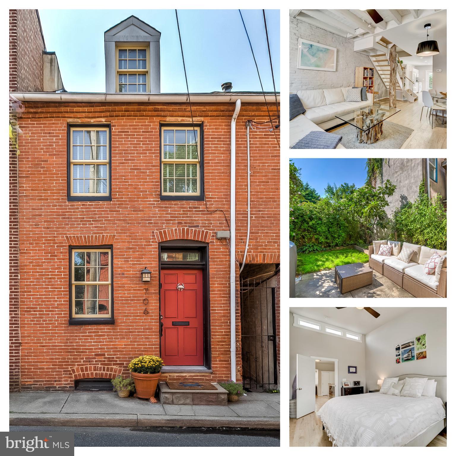 This is the updated Fells Point home you've been waiting for. Save THOUSANDS a year on taxes, with a CHAP tax credit which runs through July 2024 (current owners pay less than $1,000 a year in property taxes). This home was renovated top to bottom in 2012, so it has modern amenities throughout, with tons of carry over of the 1860 character from the original structure, including exposed brick walls, beam ceilings, and repointed brick facade. But don't worry, this home wasn't left in the past, you'll find hardwood floors throughout, 2 modern bathrooms,lots of recessed lights, double pane windows, updated plumbing and electric. The third floor master suite has a lofted ceiling, a walk in closet, bathroom with marble shower floor and subway tile surround. The two additional bedrooms are located on the second floor and conveniently accessible to the handsome hallway bathroom. This 14 foot wide home is not just unique because of the updates, but because it's connection to nature, highlighted by a 3 story tree trunk that is a focal point of the house, large garden and green space in the rear yard, and the abundance of natural light. The white kitchen is modern with plenty of storage and eco friendly with it's recycled glass counter top. Additional storage available along the side of the house and in the dry and well insulated unfinished basement. 1 year of parking paid for at garage 2 blocks away. This location in the heart of historic Fells Point is ideal urban living. Enjoy the smell of fresh made breads from the nearby  bakery while on your walk to the new Whole Foods,  located just a few blocks away. The waterfront, cobblestone streets of Fells Point offers everything you could want, shopping, dining, cafes, live music, and cocktail lounges, all with attractive well maintained brick facades. Transportation options include the free circulator bus,  the free harbor connector, city buses, and the water taxi.