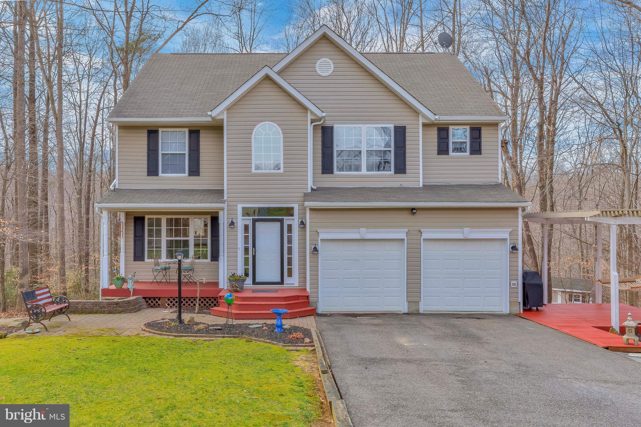 Beautiful 3bed 3.5bath colonial w/ 2cargar on 1+acre in Prince Frederick! Open main incl. hrdwd floors, 2story foyer, dining rm, living rm w/ fp, bath & ktchn w/ granite, ss appl & pantry. Upstairs feat. laundry, 3bed & 2 bath. Mstr has 2walkin closets & priv bath. Finished walkout basement: wet bar, bath & closet. Solar panels! Outside feat. harmonious landscaping, firepit, patio, shed & 2decks.