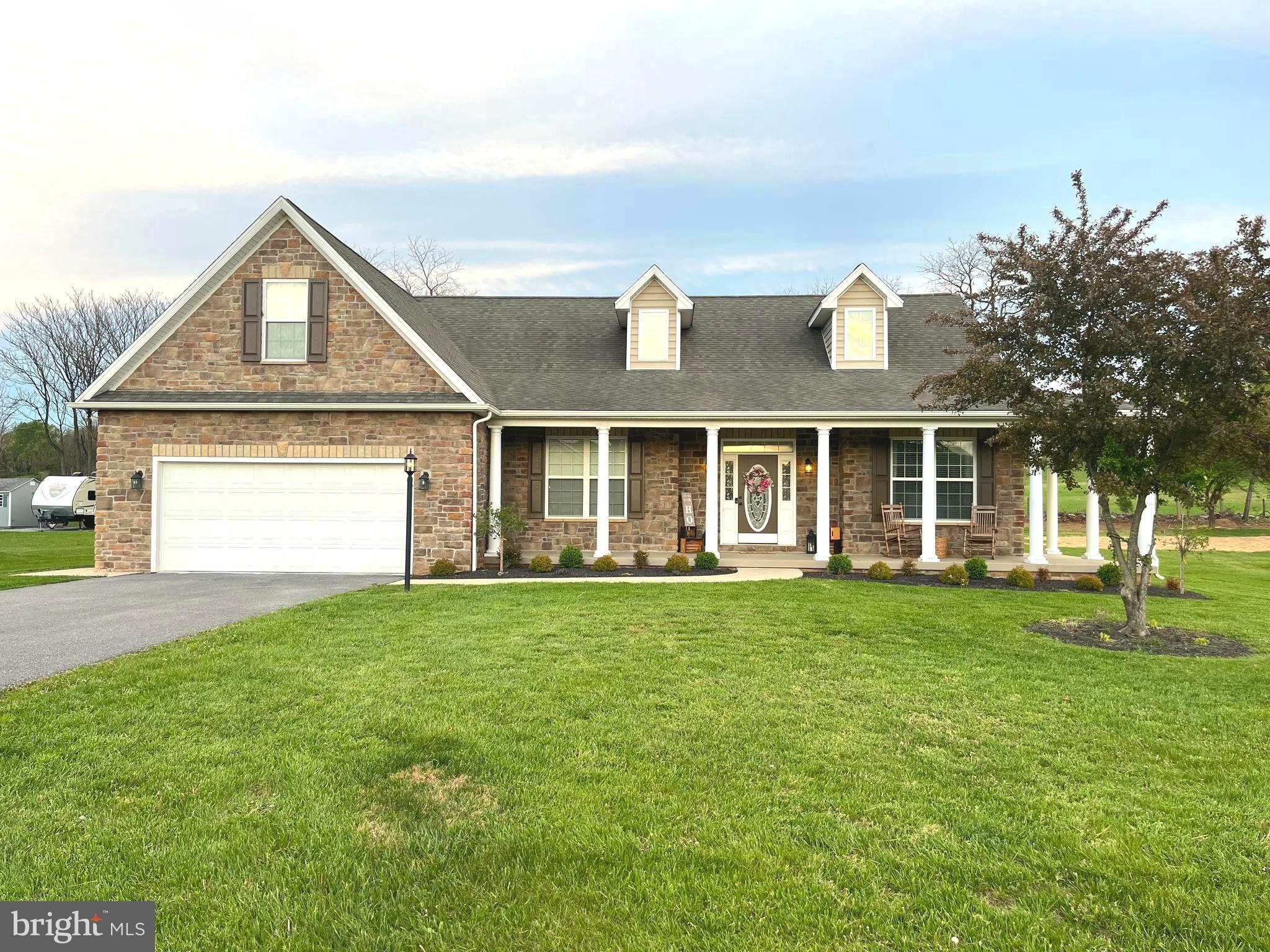MULTIPLE OFFERS IN HAND! Highest and best due by Friday, 4/25/25 by 7PM!!! Move in Ready, 4-bedroom, 2.5-bathroom rancher with over 2200 above grade finished square feet... located just minutes off of Interstate 81 in the highly desired subdivision of Apple Knolls Estates. This home has been updated with new wide plank LVP flooring, 2 NEW HVAC units, 2 new hot water heaters, all new bathrooms, fresh paint from top to bottom, new fixtures, and new hardware! The kitchen is completely renovated and includes new stainless-steel appliances, a double wall oven, new quartz counter tops, and a massive island overlooking the family room. The primary bathroom is complete with a double walk-in shower, a soaker tub, and a 10 ft. double vanity with quartz counter tops! Other features include a front porch, two-car garage, a fireplace, an unfinished basement with a set of walkout steps, and a rear screened in porch overlooking your backyard and the Farmland Preservation that this home backs to! Don't miss out! Schedule a showing TODAY!