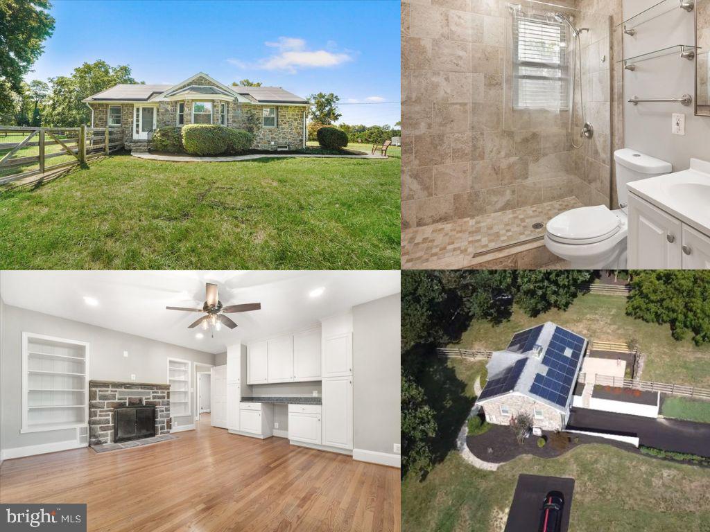 **Back on the market due to the previous buyer’s unexpected job loss. The home appraised at $630k with no conditions** Check out the stunning video tour of this home! Welcome to this recently renovated raised ranch-style home, it is a perfect blend of rustic charm and modern convenience. This meticulously maintained property offers a timeless and durable fully stone exterior, beautifully updated features and a delightful outdoor space. Enjoy the warmth of refinished hardwood flooring throughout the main level, which includes 3 bedrooms and a full bathroom. The family room boasts a wood burning fireplace with stone accent (conveyed as-is, condition unknown) and built-in cabinetry with a granite countertop, creating a cozy yet functional space. The kitchen features stainless steel appliances, cream colored cabinetry, dark granite countertops, and a striking sea-blue glass backsplash. Modern plank tile flooring adds stylish durability while the instant hot water feature and a pass-through to the dining area add practicality. The fully finished basement includes an additional bedroom with private entry, a kitchenette with white cabinetry and granite countertop, and two full bathrooms. It is the perfect set up for multigenerational families, or just household members requiring extra privacy. A heat pump services the upstairs for efficient climate control, while two ductless mini split systems ensure comfort year-round downstairs. A large hideaway storage area offers plenty of room for items to be stored out of sight. The home offers recessed lighting throughout.  The .72-acre yard is adorned with a mature fig and persimmon tree, a lush Japanese maple tree, and professional landscaping that lines the driveway. A large fenced area and generous sized shed with electricity adds to the home’s appeal.  Enjoy beautiful stone walkways, ample outdoor space, and a well-maintained garden area. Two brand new asphalt driveways offer plenty of parking space. There is potential for an oversized detached garage. Professional plans are available for those considering expanding the home or adding an attached garage. (The county has already approved the permit!) A Power Purchase Agreement (PPA) is in place with Tesla; so you can enjoy an eco- friendly energy solution.  This home is located in a quiet and beautiful neighborhood with great curb appeal. Convenient to BWI, Baltimore, D.C, 695, 95, 100, 32, and Route 1. Just a few minutes from Rockburn Branch Park which offers disc golf, hiking trails, tennis courts, BBQ, slides, swings, etc.  Patapsco State Park is only about 15 minutes away as well. About 5 minutes from the local YMCA, Target, Kohl’s, and Safeway.