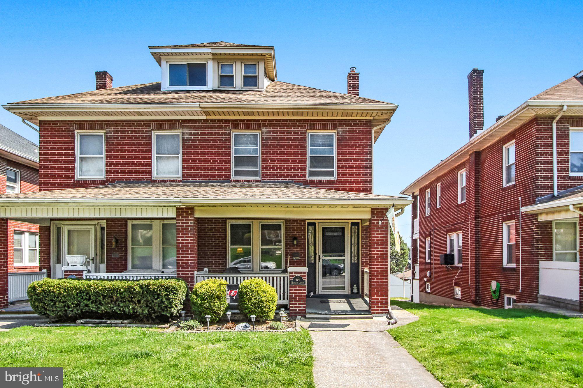 Great all brick semi  located on the " Avenues". From the brand new front door with sidelights to the rear deck and fenced yard opportunity is knocking on this well cared for home featuring large and spacious first floor LR, DR and KIT. Open staircase to 2nd floor has 3 bedrooms and 1 bath, exposed hardwood floors and balcony. The 3rd floor could be a possible 4th bedroom with baseboard heat provided. This property is close to EVERYTHING! Shopping, Schools and Rt 30 for commutes. Walking distance to the fairgrounds for events. This is home sweet home!