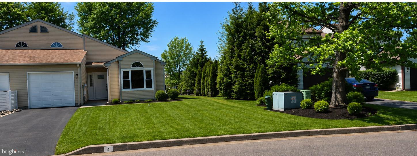 Welcome to this fully remodeled contemporary twin home located in the highly-desirable Stonebridge Estates community.  Step into this beautiful home, the inviting Foyer featuring a 2-story ceiling with skylight and 12mm laminate flooring throughout that flows throughout the sun-filled living space. This home offers a first-floor primary bedroom providing a convenient one-level living, with a spacious walk-in closet, cathedral ceiling and bathroom. The cozy Living Room is filled with natural light, featuring vaulted ceilings, exposed wooden beams, and custom moldings, creating a bright and open living space that flows into well-lit Dining Area. 2nd bedroom, plus an additional bedroom/office, linen closet, and laundry room complete the 1st level. The fully remodeled kitchen features all new appliances, including a large side-by-side refrigerator, modern finishes, and ample cabinetry space, opening into a dining area with direct access to the backyard.  Spiral staircase that leads to the loft-style open space living room and a 3rd Bedroom, that could be used as a  home office or play area, offering plenty of privacy and space.  
Renovations include brand New Full Bath, New HVAC system, New Windows, All New Painting, Kitchen Cabinets, doors, laminate flooring and all moldings.  This home is move-in ready with neutral decor throughout, all you have to do is unpack. Stonebridge Estates offers easy living, a convenient location and amenities like basketball, tennis courts, and plenty of open space all just a short stroll away. Located just minutes from downtown Doylestown and Route 611, with easy access to shopping, dining, and entertainment. Low taxes of $3,329/year and association fees are only $242/Quarter make this home even more desirable. Don’t miss this fantastic home.