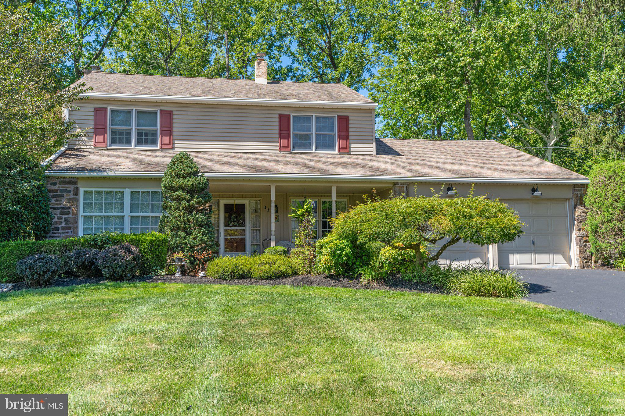 Welcome to 433 Merion Dr. in Linton Hill Farms just on the outskirts of Newtown Borough.  This beautifully updated Colonial offers it all.  Enter into the foyer with hardwood floors that flow throughout the bright & airy living room & dining room.  The large family room has a stone fireplace with wooden mantel, and surrounding by built-ins.  The kitchen has been renovated with natural wood cabinets, gorgeous backsplash & countertops plus a breakfast bar.  The kitchen opens to the sun room with cathedral ceilings, recessed lights, a gas burning stove, and a wall of windows overlooking your private & tranquil backyard.  A large laundry room, powder room & access to the 2 car garage complete the first floor.

Head upstairs to the primary bedroom with ample closet space and a gorgeous en-suite bath with heated tile floors.  There are 3 other good sized rooms all with hardwood floors & good closet space.  The hall bath has also been renovated and have heated tile floors too.

Head downstairs to the finished basement offering a great flex space that could be used however you see fit.

Lastly, step out into your private backyard.  Sitting on nearly a half an acre & backing to the woods.

Whether it’s winter nights curled up by the fire or a balmy summer brunch on the patio, this home offers it all, replacement windows throughout, newer heat, ac & water heater along with the highly sought after Council Rock North School District and the wonderful location, where you can walk to all that Newtown Borough has to offer i.e. boutique shopping, phenomenal restaraunts, coffee shops, one of the areas best State Parks, playgrounds, etc. while only being minutes from 295 for a quick commute. Welcome to 433 Merion Dr…Maybe you are home already!