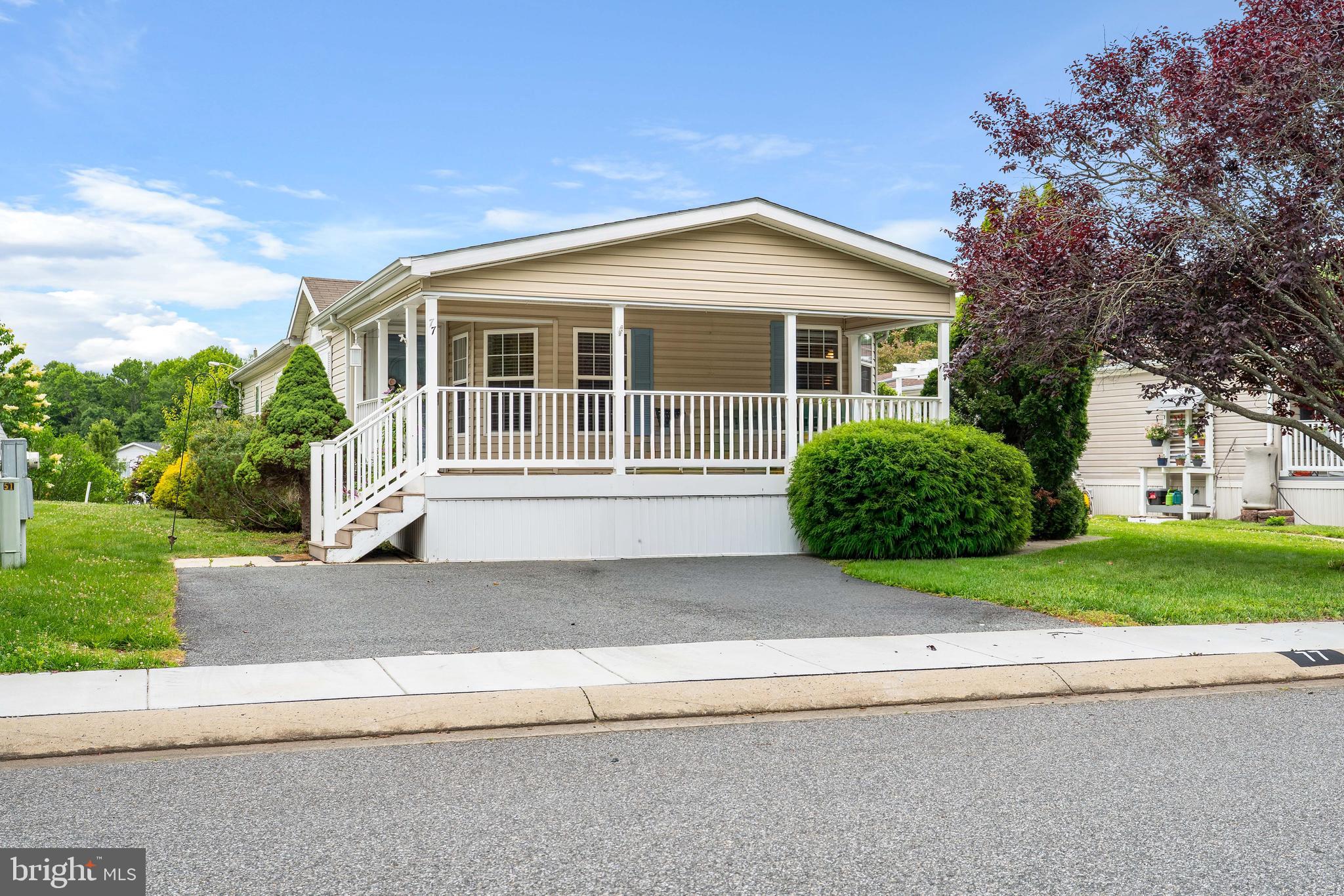 Move-in ready manufactured rancher located in the highly sought-after 55+ community of Cecil Woods. As you enter the front door, you are greeted with a bright living room with laminate plank flooring, which flows seamlessly into the dining room. The kitchen offers ample cabinet space and a breakfast nook. Down the hall is a utility/laundry room with exterior access, two spacious bedrooms, and two full bathrooms. The primary bedroom offers a walk-in closet and expansive ensuite bathroom with double sink. Exterior features include a charming front porch and storage shed. HVAC new within the last year! NO PROPERTY TAXES! Current ground rent is $665/month.  Monthly ground rent includes community amenities, common area maintenance, trash, sewer, and street snow removal. The community offers a clubhouse with an exercise room, library, kitchen, billiards, party room, walking path, and a picnic area. Cecil Woods is conveniently located near Rt 40, I-95, North East restaurants and marinas, tax free shopping in Newark, DE, and short drive to Harford County. Buyer is required to apply and receive Cecil Woods park approval (application in Bright docs).