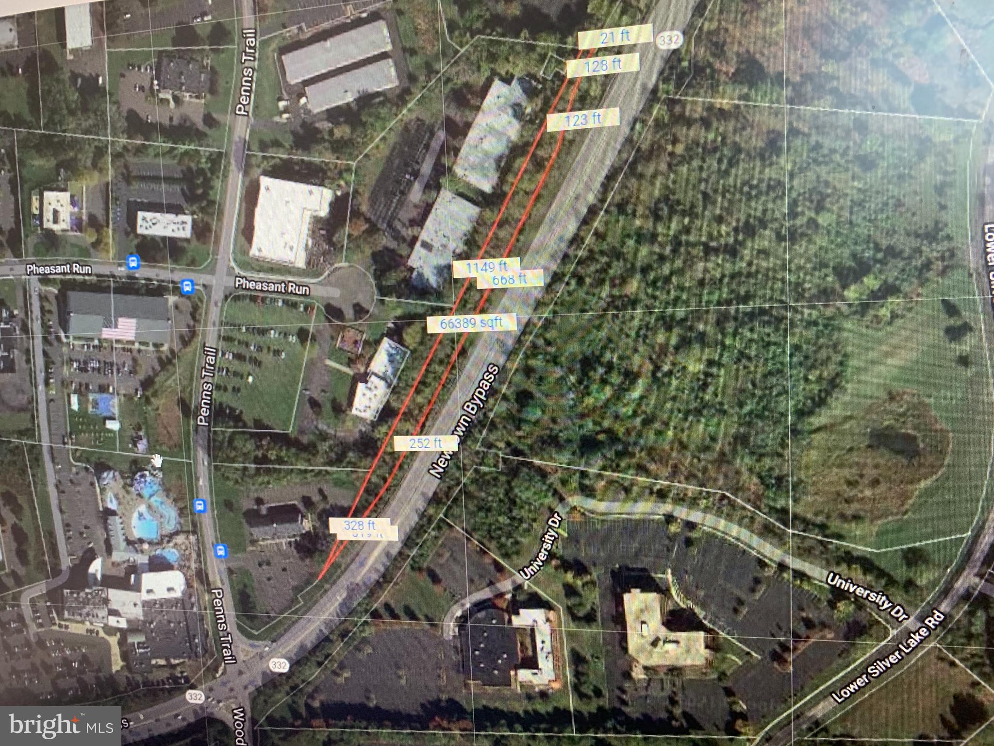 A Quarter Mile of High Visibility along the Newtown Bypass?  Yes, that is correct.  Land is located just before the busy intersection of Route 332, where it intersects Penns Trail / Woodbourne Road.  With +/- 1,500 linear feet of frontage, this +/- ½ Acre parcel may become a huge cash cow for rental income from commercial billboard(s).  The next closest Penn Dot approved Off Site sign is at the at the intersection of Route 332, where it intersects Penns Trail / Woodbourne Road.  As-Is / Where-Is. Seller is open to holding some paper, but cash is king. Make your offer.