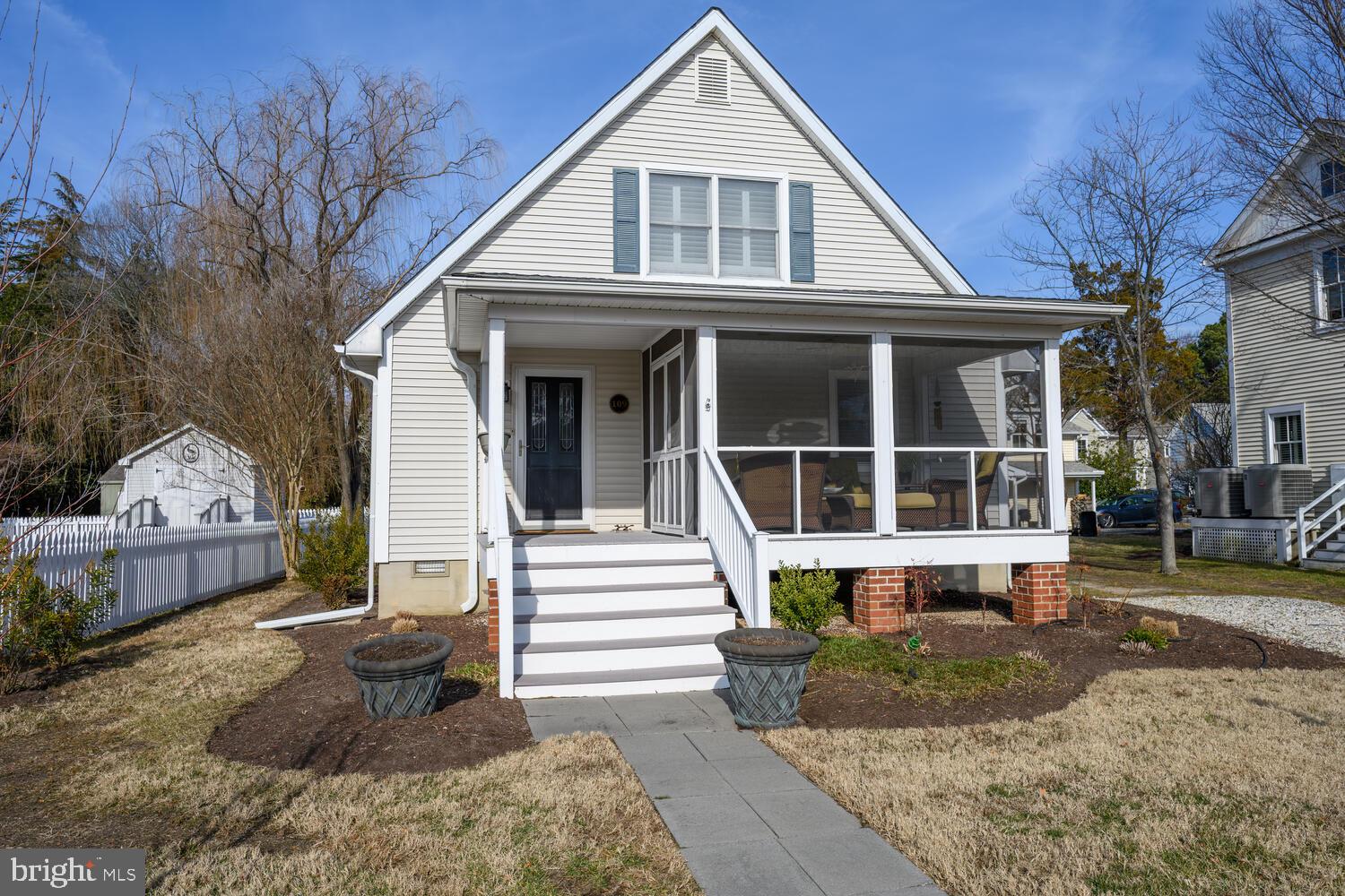 Oxford- Impeccable Cape Cod in the historic village, close to restaurants, market, beach and marinas. Turnkey beautifully furnished 3BR, 2BA perfect for people that love to enjoy the outdoors. Large, screened porch in the front and retractable sunshade back deck with all-weather dining table and high back all-weather chairs. Oversized garage. New HVAC and new hardwood floors. Plenty of off-street parking. Room for hobbies in oversized detached garage/workshop.