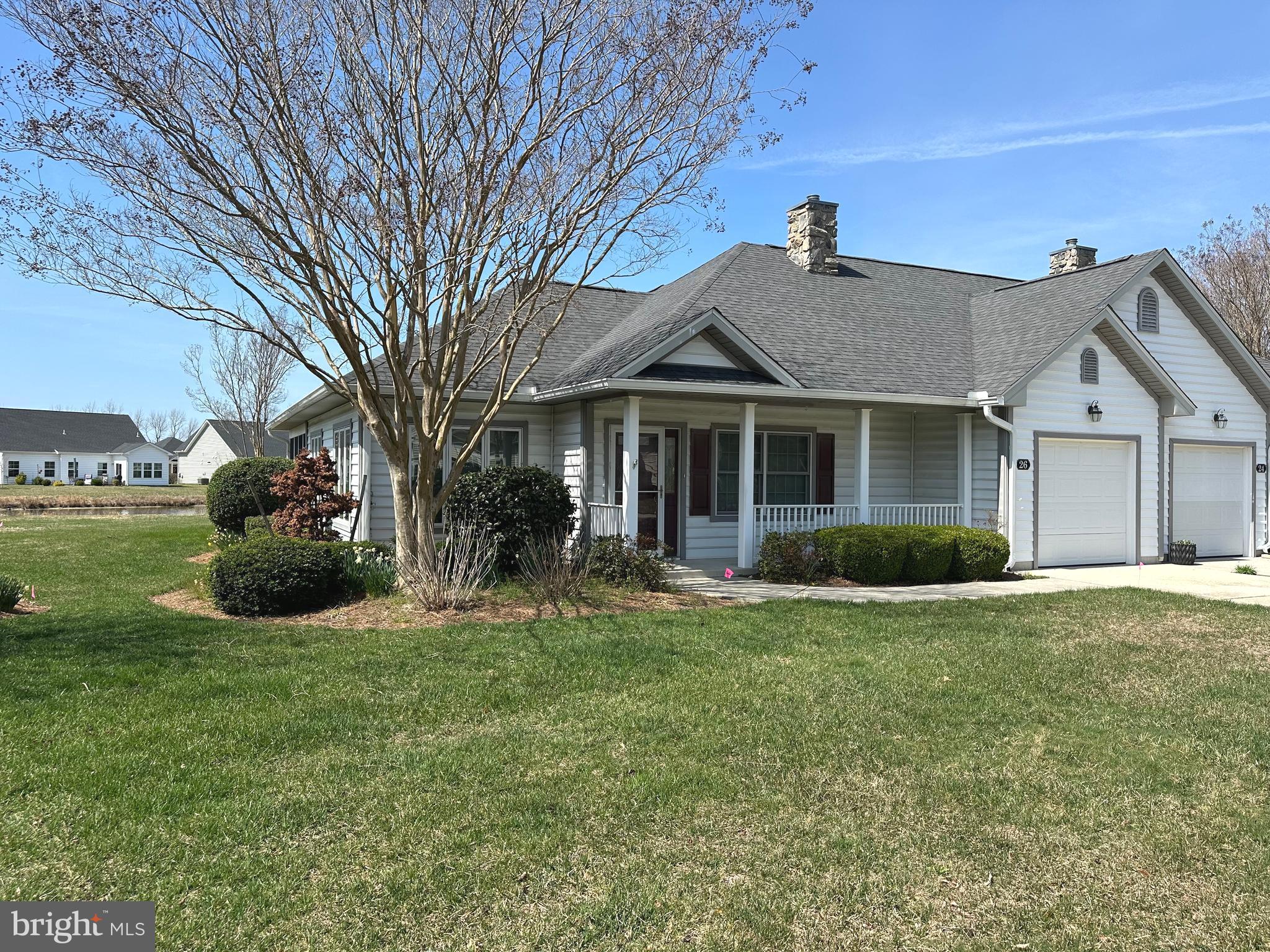 Welcome to the Villages of Cinderberry, a sought-after active adult community offering comfort, convenience, and connection. This beautifully maintained 2 bedroom, 2 bathroom home invites you to relax and enjoy peaceful mornings on the charming front porch, perfect for greeting neighbors and soaking in the community atmosphere.

Step inside to a spacious open-concept layout featuring a bright living room with a cozy gas fireplace, a dedicated dining area, and a fully equipped kitchen complete with an island and breakfast bar—ideal for both everyday living and entertaining. Just beyond, the inviting sunroom provides additional living space filled with natural light, perfect for relaxing year-round.

The primary suite offers a private retreat with a large walk-in closet and an ensuite bathroom featuring a soaking tub and separate shower. The additional bedroom and a full hallway bathroom provide flexibility for guests, hobbies, or a home office. Additional highlights include a laundry room, generous closet space, and an attached one-car garage, newly installed HVAC system and hot water heater. 

Located just steps from the community center, residents enjoy access to exceptional amenities including an indoor pool, fitness center, game room, library, and more.

Come experience the lifestyle that the Villages of Cinderberry has to offer—schedule your tour today!