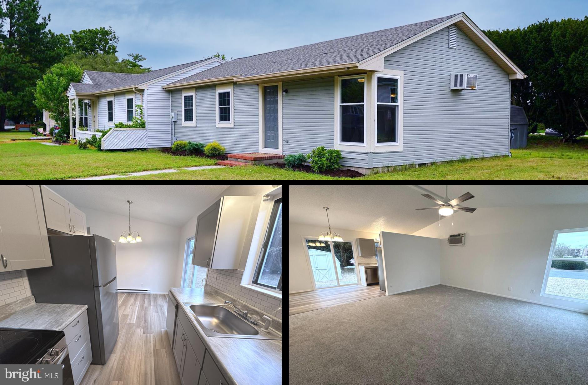 Fully-renovated - details below - Turn-key! Take a fresh look at this new kitchen! Updated and adorable 3BR/1BA rancher w/ a great open floorplan on a nice-sized yard backing to a hedgerow of trees. * * * New architectural-shingle roof * * * New siding * * * New windows * * * New flooring * * * New Stainless Steel kitchen appliances - New Granite Counters - New Cabinetry * * * New lighting inside + out * * * New sliding patio door * * * New ceiling fans in each bedroom + living room * * * fresh paint throughout, new outlet covers + plates. * * * Water heater 2 years young! * * * Close to shopping, dining, and events at SU and Downtown Sby, but on a small, residential street of cute homes. Bright and breezy home designed to utilize every square foot, and live larger than it appears. Vaulted ceilings in the living room, dining, and kitchen. New, Frigidaire stainless steel kitchen appliances and new LVP flooring in the kitchen/dining room. New carpet in the living room and bedrooms. Full bath w/tub/shower combo, new LVP floor, new vanity top + faucet. Primary bedroom features a walk-in closet, new carpet, new ceiling fan. Bedrooms 2 and 3 offer new carpet + new ceiling fans. Laundry room includes washer + dryer. Relax or BBQ on your patio, or enjoy an afternoon in the nearby Salisbury City Park + Zoo - less than a mile from your new home. About 5mi to the Salisbury Regional Airport, or 30mi to Ocean City. Sizes, taxes, distances approximate