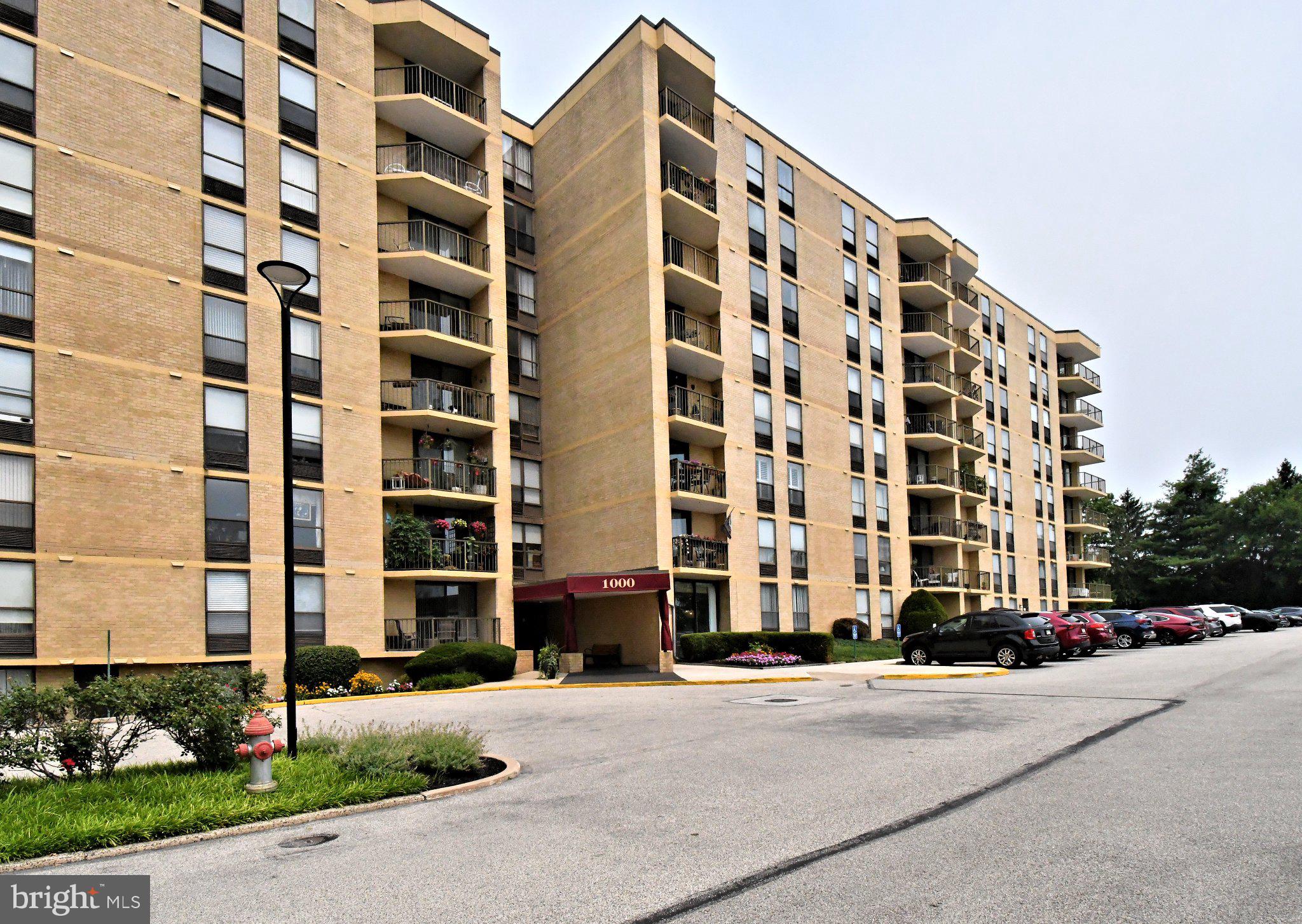 Possibly the best location in the entire development! 8th floor living (no one above you) that overlooks the pool, green grass and views of beautiful Montgomery County that you won't find anywhere else. This corner unit has its own private balcony you will need to see for yourself. 2 bedroom and 2 bath unit living that has a 24 hour security guard at the gate, elevator for easy getting around, and an association that covers just about anything you can think of. The home is bright and flows well. The primary bedroom is well sized, has a walk-in closet and en-suite bath, while bedroom 2 shares a full hall bath. The owner is offering a 2500 credit for the kitchen appliances! And to add to the convenience of this great unit, a washer and dryer is present inside! What does this association offer that makes this development so sought after? An outdoor pool, 24 hour security, fully staffed maintenance, two exercise rooms, tennis courts and basketball courts and so much more. With quick access to 76, 476 and the PA turnpike, this unit is one you absolutely must put on your list.
