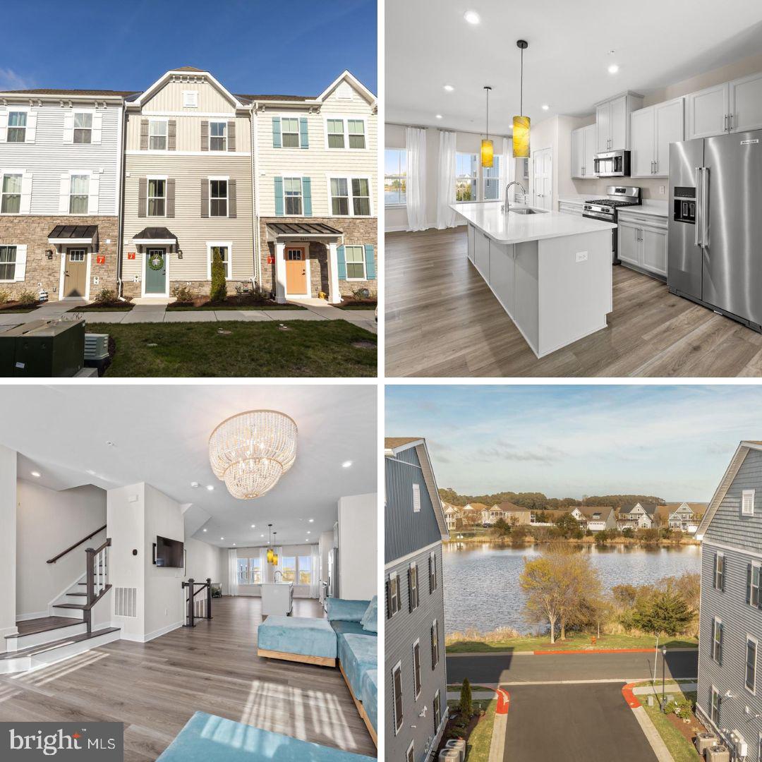 Practically brand new and built in 2024 by Ryan Homes, this stunning 4-level townhouse is located in the highly desirable, luxury Bayside community in the West Ocean City/Berlin area. Offering over 2,400 sq ft, this spacious home features 4 bedrooms, 3 full baths, and 2 half baths—designed with both comfort and functionality in mind. The entry level includes a versatile office or bonus space, a half bath, additional storage, and access to the garage. Head upstairs to the main living level where you’ll find an open-concept layout with a bright living room, dining area, and a beautifully upgraded kitchen complete with quartz countertops, stainless steel appliances, a large island, and a separate coffee/wine bar—perfect for entertaining. Luxury vinyl plank flooring runs throughout the first and second levels. The third floor offers three bedrooms, including a spacious primary suite with a walk-in closet, dual sink vanity, tiled walk-in shower, and a separate tiled soaking tub. Laundry is conveniently located on this level as well. The fourth floor provides a flexible space that can serve as a bedroom or additional living area, complete with a full bath and access to a private balcony showcasing peaceful pond views and a glimpse of the bay. Enjoy resort-style living with community amenities that include a clubhouse, fitness center, indoor and outdoor pools, a crabbing pier, and a kayak launch. The association covers additional things like landscaping and lawn care, making for easy, low-maintenance living. Ideally located just minutes from the beach, dining, and entertainment, yet tucked away in a peaceful community setting—you truly get the best of both worlds.
Don’t wait—schedule your private showing today!