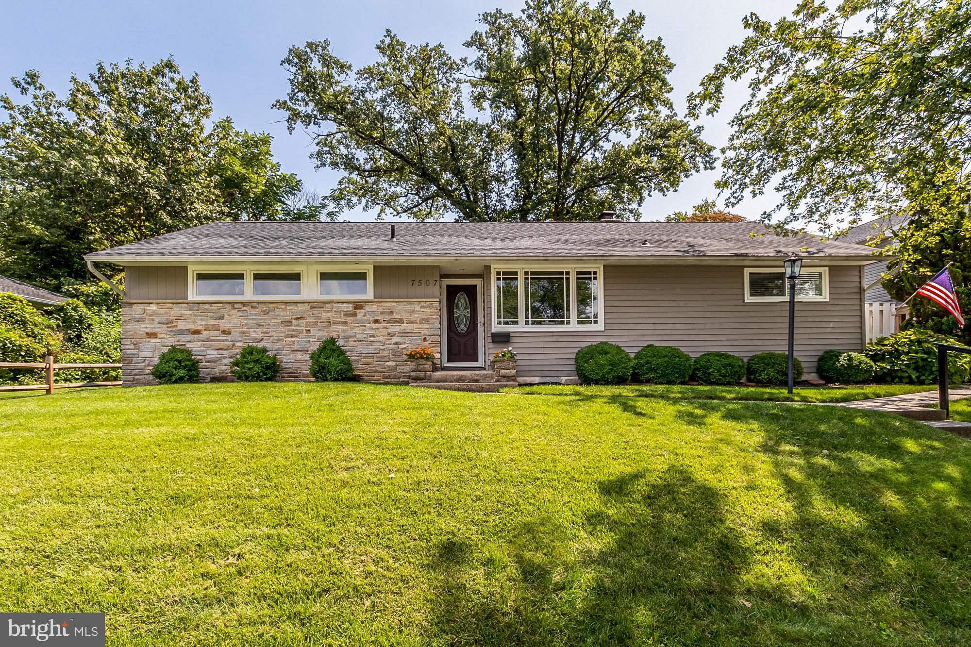 **Stoneleigh/Dumbarton/Towson school district **Enjoy single level living in the heart of Towson!  This picture perfect rancher has been meticulously maintained and updated. The flexible living space makes this home the perfect fit whatever your situation! The large addition off of the kitchen would make a wonderful master suite or in-law suite (door is currently stored in the attic and can be reinstalled). With a full bath and separate entrance, it offers both convenience and privacy. This room could also be a dining room, game room, family room, playroom,  etc.  On the other end of the home,  you will find the remaining bedrooms and the office. The office would also make the perfect den, nursery, or "zoom room." The back bedroom and office have huge windows with plantation shutters. The kitchen has 42" white cabinets, stainless steel appliances, and Silestone countertops. The living room features a wood-burning fireplace and sliders to the most beautiful stone patio!**Almost everything in this home has been replaced within the past 10 or fewer years   Marvin windows and doors (approx 10 years), roof and screen gutters (4 years), front door (5 years), kitchen appliances (3 years),  HVAC, oil burner, and Mitsubishi heating/cooling unit all installed within past several years.  The full bath in the hall has been fully renovated and a brand new full bath was installed in the addition/master suite, the back patio and privacy fencing were installed just a couple of years ago, and all interior doors were replaced. The whole house was painted about 3 years ago and the hardwood floors were refinished too!