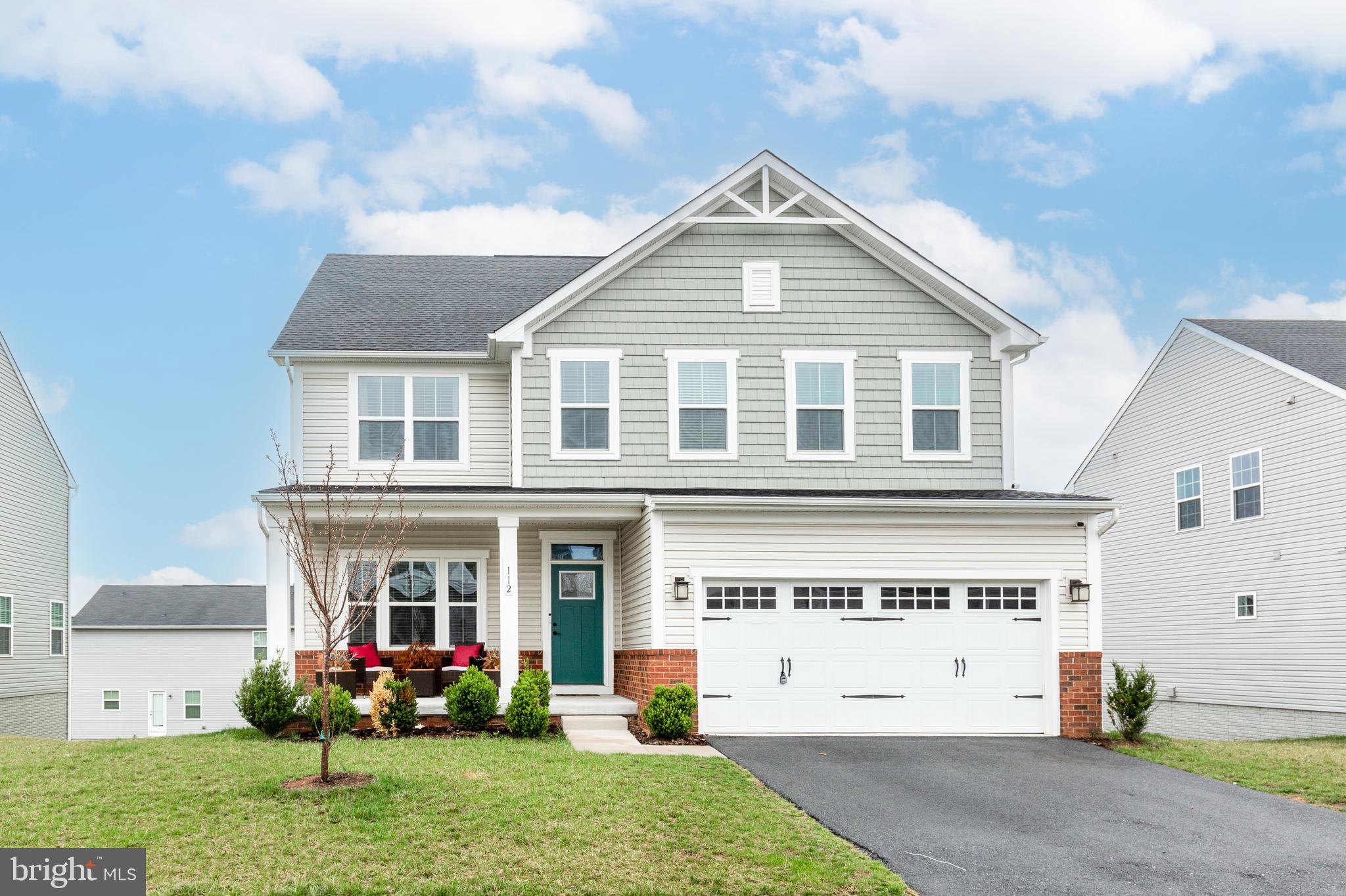 Welcome to this stunning, nearly new Colonial built in 2022, offering modern design and exceptional space throughout. A charming covered front porch greets you upon arrival, setting the tone for the warm and inviting interior. Step inside to a bright, open floorplan featuring durable LVP flooring and recessed lighting that flows seamlessly throughout. The heart of the home showcases a spacious family room, dining area, and a gourmet kitchen designed for both everyday living and entertaining. Highlights include a large center island, stainless steel appliances, and sleek Corian countertops. The main level also features a private office with French doors, a convenient bedroom with an attached full bath—perfect for guests or multigenerational living—plus garage access and a functional mudroom. The expansive upper level provides generous living space. You’ll find four well-appointed bedrooms with impressive closet space, two full baths, and a convenient laundry room. The luxurious primary suite stands out with tray ceilings, a massive walk-in closet, and a spa-like ensuite bath complete with dual vanities, a walk-in shower, and an additional walk-in closet. The walk-out unfinished basement offers endless possibilities for customization, already equipped with a full bath rough-in and passive radon mitigation system. Located in the highly desirable Meades Crossing community, residents enjoy a wealth of amenities including a community pool, dog park, clubhouse, sports courts, and scenic walking trails. This home truly combines comfort, style, and convenience—don’t miss your opportunity to make it yours!
