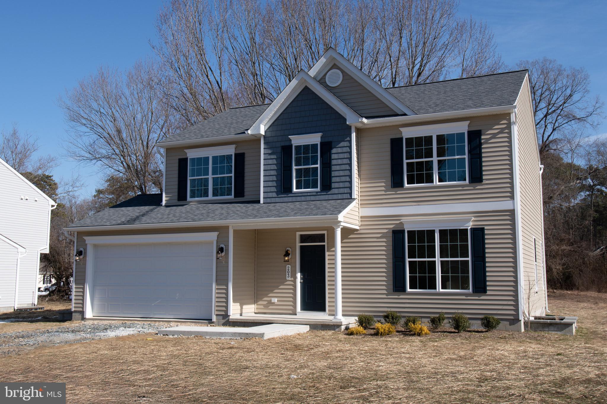 Move-in ready and brimming with upgrades, this brand-new 4-bedroom, 2.5-bath colonial in Grasonville is designed to impress! With an abundance of storage space and thoughtful details throughout, this home is perfect for both family living and entertaining.

As you enter, you’ll be greeted by a spacious open floor plan featuring upgraded trim and luxurious LVT flooring throughout the main level. The upgraded kitchen is a chef’s dream, complete with a large island, sleek quartz countertops, stainless steel appliances, and more. The inviting Great Room seamlessly flows into the kitchen and well-lit dining area, creating a perfect space for casual family meals or larger gatherings.

Just off the kitchen, you’ll find a versatile office or playroom overlooking the large backyard, as well as access to the 2-car garage. Upstairs, the expansive Owner’s Suite offers a private bath and walk-in closet, providing the ultimate retreat. Three additional generously sized bedrooms, a full hall bath, and a convenient second-floor laundry room round out this beautiful home.

The private backyard, backing to tranquil woods, offers an ideal setting for relaxing or entertaining in peace. With a location that combines privacy and convenience, Grasonville is perfectly situated for easy access to dining, shopping, and major highways, all at an affordable price.

Take advantage of this builder promotion, closing help when using the builder’s preferred lender and title company. Contact the sales agent for more details!