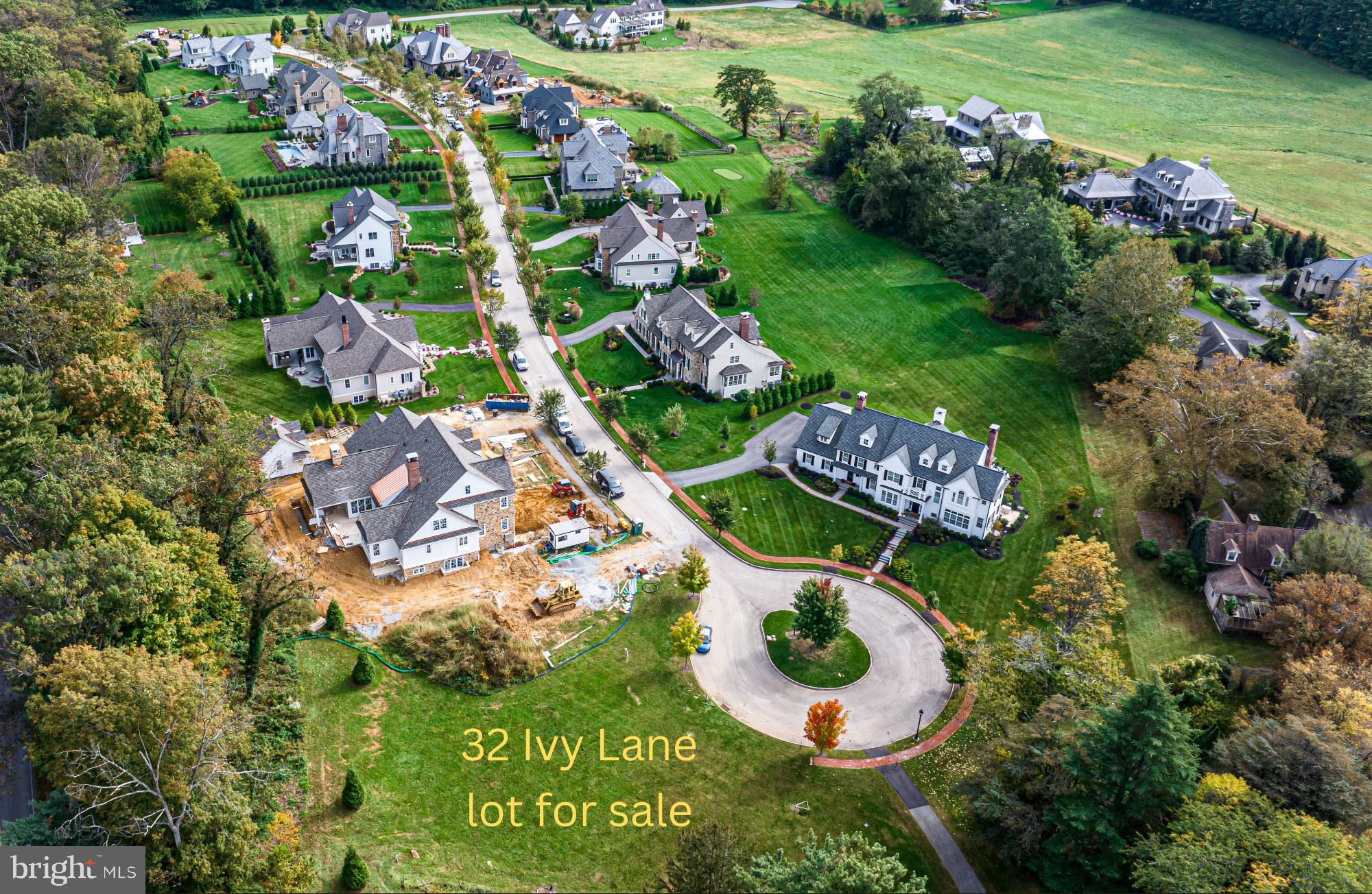 Last lot available at Ardrossan! This is a rare opportunity for a resale lot on the cul de sac of Ivy Lane. 
This Ultra Prime lot in Radnor Township, Villanova, is surrounded by lots of HOA space, making this lot feel much larger than it is. Build your dream home on this exceptional cul de sac lot with sunset views, located at 32 Ivy Lane in the prestigious Villanova, Radnor Township. Nestled in the heart of Villanova, this 300 acre property, formally owned by one family now only has 52 homes, and acres and acres of open space. 
This property offers unmatched convenience, with easy access to top-tier schools, shopping, dining, and major highways. This lot provides a serene setting, perfect for creating your custom home. 
The 14 homes on Ivy Lane are all custom builds, this lot will complete the 15 lot custom neighborhood with sidewalks and acres and acres of open space to walk and enjoy!