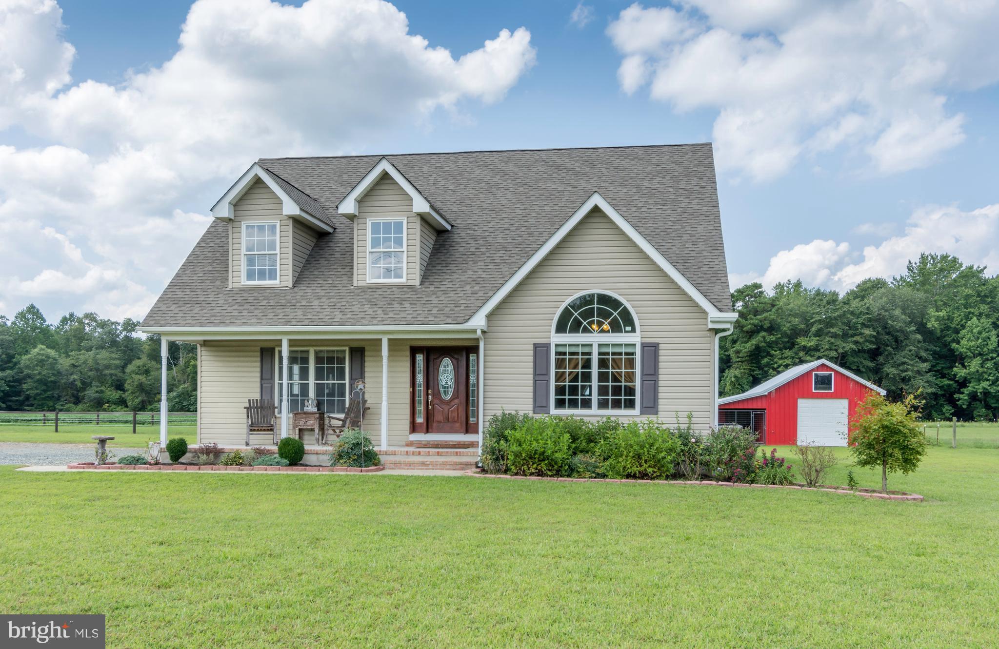 You will fall in love w/this beautiful, energy efficent 2300sqft Cape Cod on 2 acres, gorgeous kitchen w/custom made cabinets, family rm w/stone FP, tasteful 1st flr master w/ cathedral ceiling, walk-in closet & super bath, teak hardwood & tile floors on main level, spacious game room w/ hardwood (could be 4th bd),  sep laundry rm & sep mud room, barn & stall w/ water & electric, fenced in pasture
