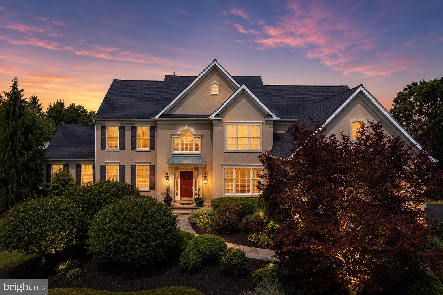 Rarely does an opportunity arise to own one of the most spectacular lots in the community. Situated on an impressive 1.39-acre homesite overlooking the 14th green of Indian Valley Country Club, this exceptional 4-bedroom, 4.5-bath residence offers breathtaking views, remarkable privacy, and a setting that is truly second to none. Tucked away on a quiet cul-de-sac within the highly desirable Club View at Indian Valley community and directly across from Franconia Community Park, the property seamlessly blends peaceful surroundings with everyday convenience. Built by WB Homes and perfectly positioned to capture sweeping golf course vistas, this home enjoys a premier location just moments from Indian Valley Country Club, where members have access to fine dining, championship golf, tennis courts, and swimming facilities. Combining a picturesque setting, thoughtful design, and an unbeatable location.

Professionally landscaped grounds create stunning curb appeal, while the expansive deck and oversized paver patio provide the perfect vantage point to enjoy sweeping fairway views, entertain guests, or unwind while taking in the beauty of the surrounding landscape.

Inside, a thoughtfully designed floor plan blends elegance and functionality. Architectural details throughout the home, including an impressive turned oak staircase, vaulted ceilings and custom bullnose corners, create a warm and sophisticated atmosphere. A secondary staircase provides convenient access to the upper level. The main level features a private study, formal dining room with adjoining sitting room, sun-filled sunroom, convenient first-floor laundry room, and a dramatic two-story family room anchored by a fireplace and walls of windows that capture the stunning golf course views. The gourmet kitchen is the heart of the home, offering a center island, abundant cabinetry, and a spacious breakfast area ideal for everyday living and entertaining.

The luxurious double-door primary suite is a true retreat, highlighted by tray ceilings, a private sitting area, dual vanities, a soaking tub, walk-in shower, two additional closets, and a spacious walk-in closet. Three additional generously sized bedrooms enjoy beautiful views and are served by two well-appointed full baths.

The fully finished walk-out lower level expands the home's living space with endless possibilities for recreation, fitness, media, or guest accommodations. Complete with a full bathroom, abundant storage, and direct access to the paver patio, this versatile space is ideal for both everyday living and entertaining. Recent updates, including a newer dual zoned HVAC system, water heater and a less than 10 year new roof, provide added comfort and peace of mind.

A three-car side-entry garage, timeless architectural details, and an unparalleled golf course setting further elevate this remarkable property. Offering one of the community's most coveted lots, stunning outdoor living spaces, and panoramic views of the 14th green, this is the opportunity to own a truly special home in one of Franconia Township's most desirable locations. Conveniently located just minutes from the PA Turnpike and Route 309, with easy access to shopping, dining, and everyday amenities.