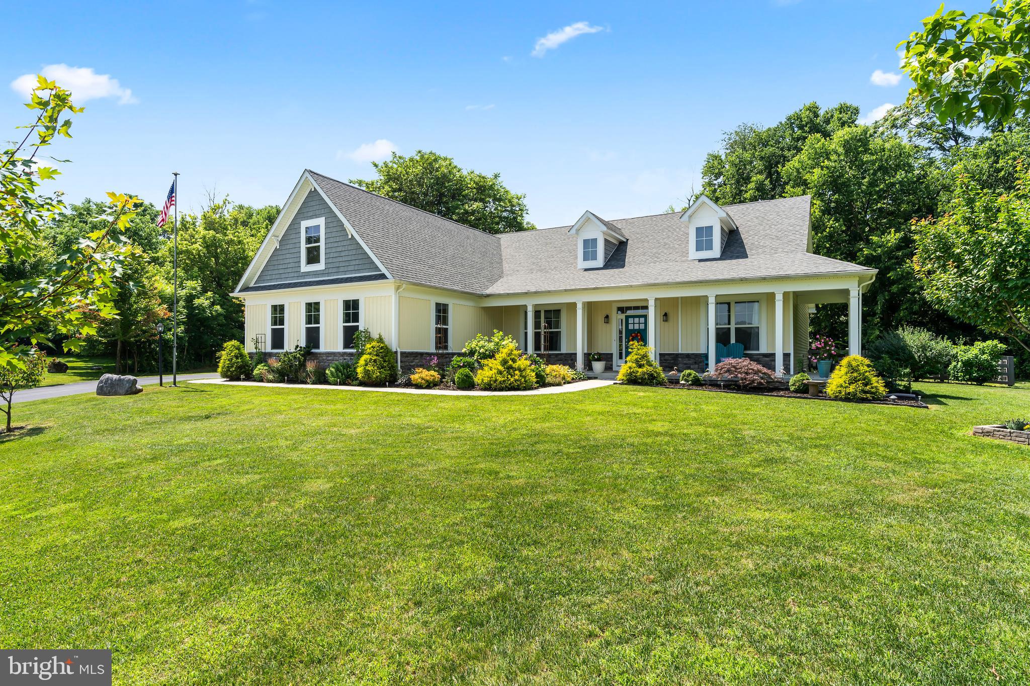 Welcome Home to 286 Varick Trail! Nestled in a cul-de-sac of Little Georgetown Estates, this modern home recently constructed in 2016 offers both convenience to Spring Mills, and its own rural, serene landscape, while also being just minutes from the Potomac River. Outside, The home features extensive and recent hardscaping/landscaping and a large 12x20 shed, as pictured, including beautiful raised flower/garden beds that the owners worked hard on! On The property has a 3 car garage, with recent driveway sealant performed. One favorite feature is the picturesque front porch, and large rear sunroom, giving you a year-round vacation feel, at home! Inside, you are greeted with a 9+ foot ceiling, open-concept layout into the kitchen featuring a large island w/ granite countertops, dual pantries and a commercial-sized refrigerator! Off the living room, at the front, you'll find a large office/den with egress that could easily be utilized as a 4th bedroom. The primary suite features 2 walk-in-closets, and a stunning primary bathroom with floor-to-ceiling tile work. Recent upgrades and improvements to the home include recent roof washing, septic pumping, HVAC servicing, and more! This home is located within a USDA eligible area, and has comparatively LOW Taxes! This home won't last long, call to schedule your private tour today.