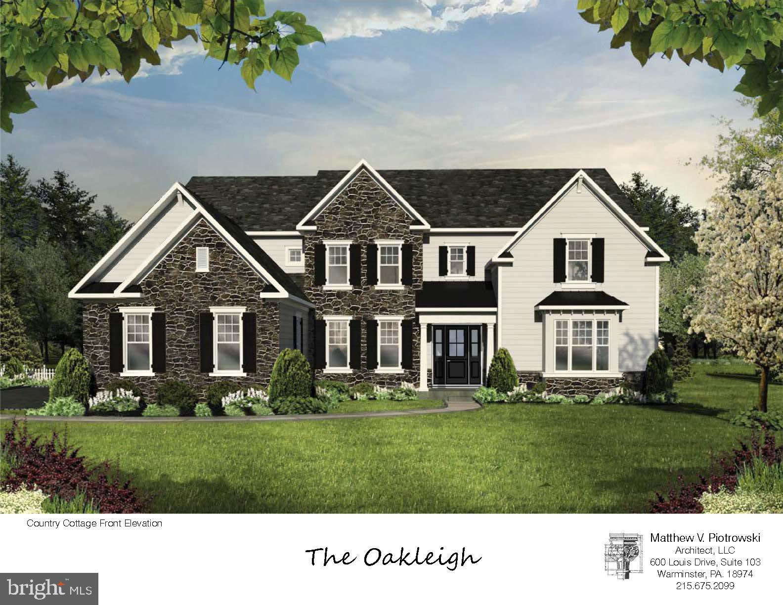WOW! Here you go. New construction in Central Bucks School District.  Introducing New Britain Estates by custom home builder Mar Mar Homes.  This community will feature 7, 2+ acre level home sites sitting directly across Township Line Road from 150 acres of protected natural open space. This is high-end construction at its best with features like 10 ft basement ceiling heights, 10 ft. first floor and 9 ft second floor ceiling heights. Fantastic mill work included. 2 powder rooms on main level for the utmost convenience. All basements will feature a walk-up set of basement steps to grade.  There is natural gas for heating and cooking, and public sewers.  Buyers will work directly with our team of designers to craft the home of their dreams. If you can think it Mar Mar Homes can build it. This offering is for the Oakleigh model on home site #7.  You will feel like you are out in the country but you are only 5 minutes to route 309 and 5 minutes to the quaint country town of Chalfont and the Chalfont trains into Philadelphia. Only 15 minutes to the hip town of Doylestown with its restaurants, parks and museums. Today, New Britain township with its steep hills, swift creeks, Peace Valley Park enclosing Lake Galena, the Pine Valley Covered Bridge, second oldest in Bucks, and its biking and hiking trails offer dreamy landscapes in which to relax. Builder is offering $50,000 in included options at this time!  Photos are of Mar Mar Homes' Ashton model,  which is located in Northampton Township Bucks County. Model can be shown by appointment to qualified serious buyers.