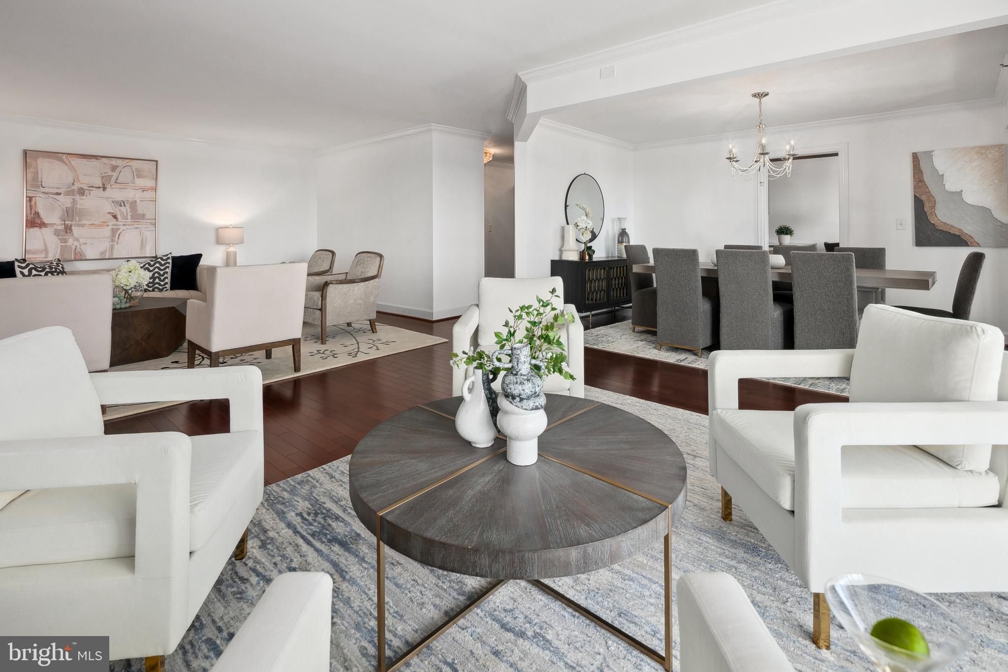 This is the home you have been waiting for! This fine residence offers an expansive enclosed balcony with a spectacular panoramic view of Washington DC 's monuments and Potomac River, a perfect spot for viewing  4th of July fireworks. An spacious interior allows its owners graceful entertaining and living spaces to enjoy the river and city views. This renovated home is ready to enjoy, providing 2,060 square feet of living space, with 3-bedrooms and 3 full bathrooms. Upon entering, the large foyer conveys the feeling of light and space and confirms the quality of the updates. The current owners have ensured everything is ready for the next owners: hardwood flooring, renovated bathrooms, even the popcorn ceiling has been removed, the unit has been completely repainted, and the kitchen has been updated boasting newer appliances, countertops and backsplash, and newer washer and dryer. This large condominium residence offers ample living spaces: from the eat-in kitchen to formal dining room, light-filled living, dining room and kitchen opening to the sunroom/enclosed balcony with ceramic tile. One cannot forgot to mention the the resort-style amenities offered by the building, as well as an ideal location in Rosslyn. The Belvedere provides the community with a fitness center, convenience store, dry cleaner, car washing station, extra storage, a party room, as well as offering bi-annual HVAC checks and window washing. There are many opportunities to gather and meet neighbors and to form social connections. The Belvedere also offers locker rooms with shower and sauna in the fitness center, pickleball and tennis courts, and a large pool with lap lanes, a view deck with grills, 24 hour front desk, and even a library. It evens offers convenient parking options for family and guests (20-minute parking, 24-hour lot, and longer term). At one's doorstep lie all the restaurants and shops in Rosslyn and along the orange-line Metro corridor, and then the city and international airports a metro ride away. The unit conveys with two (2) assigned parking spaces. The condo fees include all water, sewer, trash, and recycling. This unit and community allow easy access and proximity to everything, and ability to lock up and travel easily.