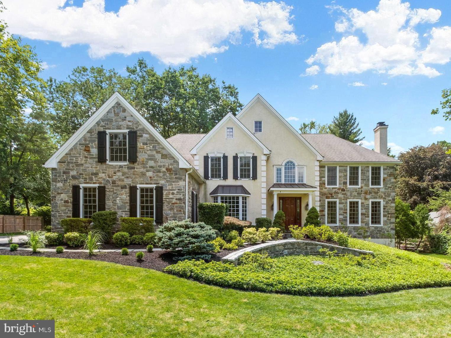 Welcome to 1614 Sweet Briar, a meticulously maintained 5 Bedroom, 4.3 Bath home nestled on a quiet cul-de-sac in highly sought after Gladwyne. Curb appeal at its finest; a long driveway, lush landscaping, and stone facade greet you before stepping into the two-story foyer with a beautiful curved staircase and hardwood floors that continue throughout. The formal Dining Room features crown molding, sophisticated wainscoting, crystal chandelier, and a convenient Butlers pantry/Wet bar that makes this a perfect space to host dinner parties for family and friends. Continue to the eat-in Kitchen boasting dark cabinetry, granite countertops, stainless steel appliances including a 48” range, Sub Zero refrigerator, double wall ovens, warming drawer, as well as a large center island for additional seating and prep space. The adjoining Family Room with vaulted ceilings, recessed lighting, stone fireplace, and a myriad of windows providing an abundance of natural light is a perfect place to gather.  A formal Living Room w/ fireplace, private Office, mudroom, and two Half Baths complete the first level. Head upstairs to the spacious Primary Suite featuring a soaking tub, seamless glass shower, separate vanities, and an impressive walk-in closet with built-ins and center island. 4 additional Bedrooms, two with private Full Baths, a Full Hall Bath, and convenient Laundry complete the second level. The amazing finished walk-out basement provides additional living space, featuring a Den w/ fireplace, game area w/ pool table, bar, home theater, wine cellar, gym, half bath, and storage. Out back the slate patio with access off the Kitchen provides the perfect place to dine al fresco in the warmer months. Enjoy this serene setting located in the award winning Lower Merion School District with easy access to 76, 476, PA Turnpike, and Center City. You won’t want to miss the opportunity to call this house your home. Schedule your private tour today!