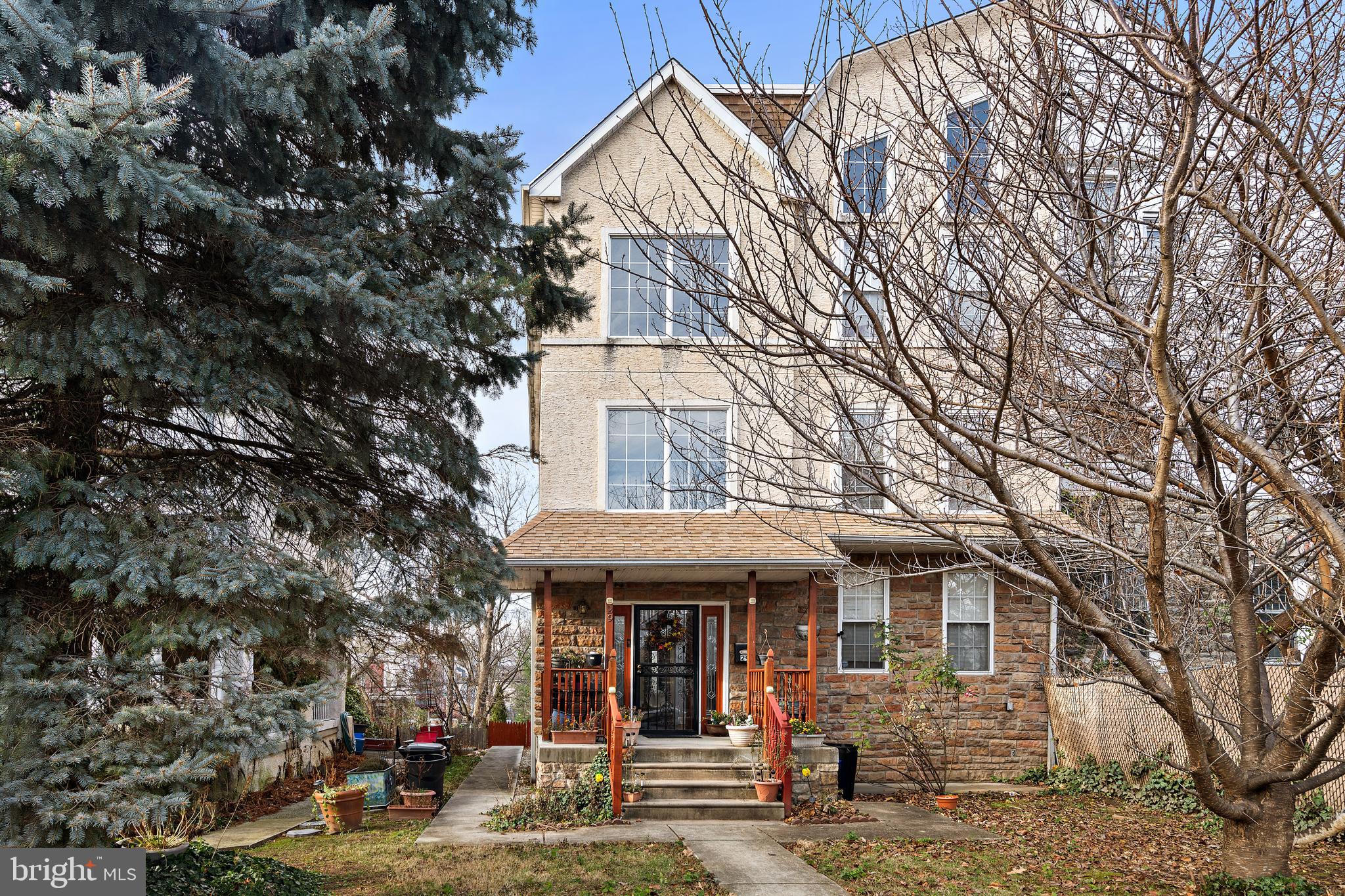 This twin is a Custom Townhouse in West Mt Airy .The property offers 4 bedrooms ,2.5 baths ,master suite with private seating room and a deck.An open concept on lower level includes a living, dining room,kitchen ,fireplace and private den/ library. The lower level has a  guest bathroom that rounds out the ground level. A private large yard with off street parking and completes the private yard. The house has a ton of custom features ,loft seating room on the second floor and custom windows to bring in the natural light.The property as a finished basement that allows you walk out to big back private yard.
