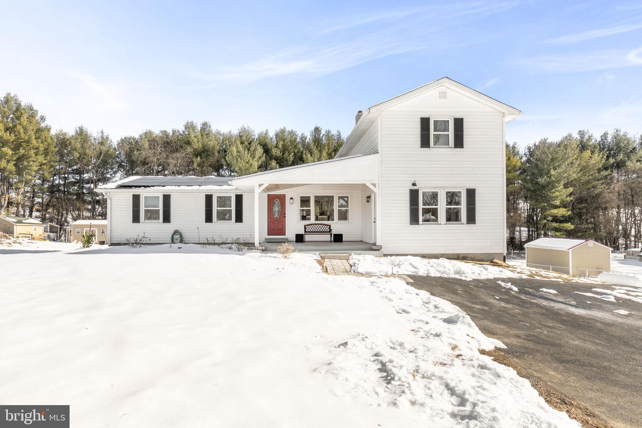 NEW PRICE.  take a new look. One of a kind! Larger than expected and truly picture perfect home near JMU and just minutes to I-81. This home offers a large living room, dining room and fantastic kitchen, with 4 bedrooms and one bath on the main level. On the upper level, you will find an fabulous Primary Bedroom with 2 walk-in closets and a phenomenal Primary Bath. Even the basement will surprise you, it is not fully finished but has a nice entertainment area, a recording area, an office/media room, storage and laundry! It is a walk out basement that will take you to the beautiful yard where you can enjoy the firepit area, or have a vegetable garden and a large workshop/shed. There are fruit trees already planted and a chicken coop! Solar panels  convey. Nice deck for grilling and more. Pool area conveys "AS IS" since it needs a new liner.