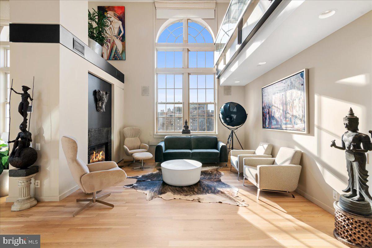 Welcome to Penthouse 1 at the remarkable Lanesborough condominium. Built in 1929 as a private men's club known as The University Club, this beautiful renaissance revival building was renovated in 2003 into 18 full-floor luxury residences. The Lanesborough is a Philadelphia landmark building that boasts some of the most elegant residences in the city. Penthouse 1 is a stunning bi-level 3 bedroom, 3.5 bathroom, full-floor residence featuring two private terraces, a fireplace, 360-degree views of the city, and private elevator access. Having recently undergone an interior renovation with the highest quality finishes, this dramatic unit will impress the most discerning of buyers.
