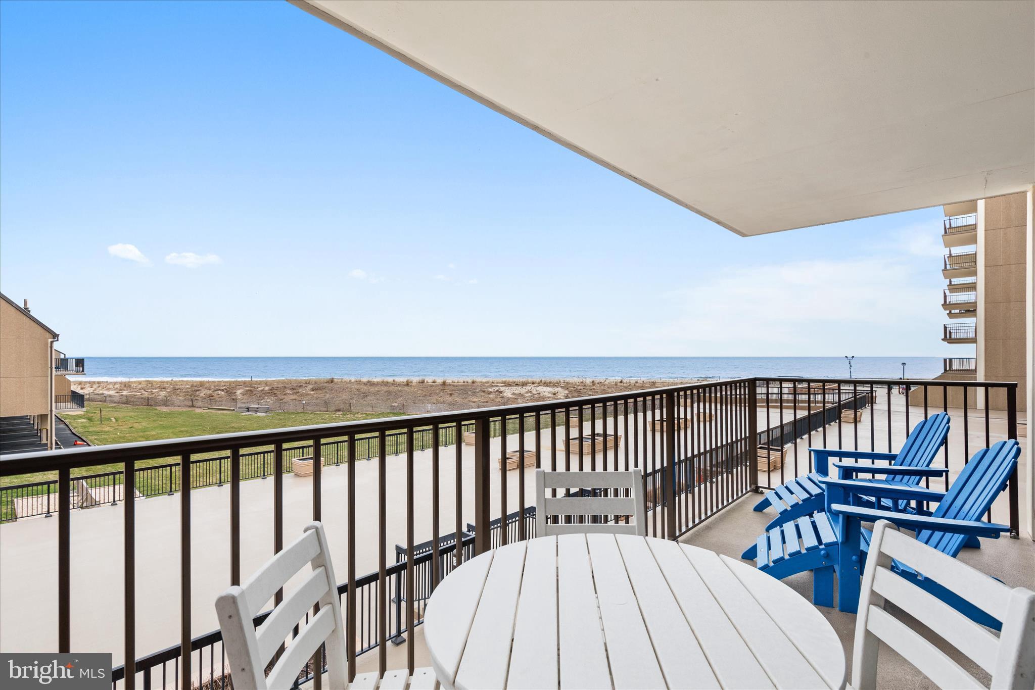 Experience oceanfront living at its finest in this beautifully reconfigured one-bedroom, two baths condominium in Chesapeake House.  This unique floor plan offers the rare advantage of two full bathrooms, providing added comfort and flexibility for owners and guests alike.  Enjoy the stunning ocean views from this well-maintained home which is nicely decorated throughout.  The interior features tile flooring laid on the diagonal throughout the main living areas, complemented by wide-plant luxury vinyl flooring in the bedroom.  Additional design touches include beadboard accents in the entry and dining area, along with a custom built-in bench in the dining space, creating both style and functionality.   This property also presents an excellent investment opportunity, generating over $40,000 in gross rental income for the 2025 season, with rental income already in place for 2026, helping offset ownership costs.   This property is being sold in fee simple ownership,  This is an exceptional opportunity to own a premier oceanfront retreat in one of the Delaware coast's most sought-after communities.