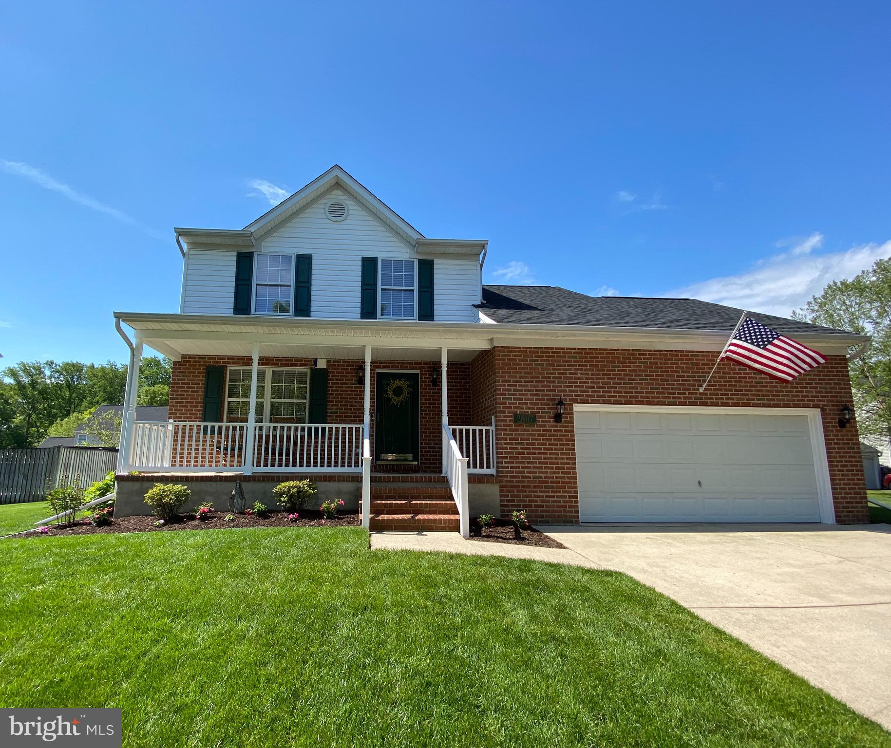 Beautiful Move-In-Ready home located at 2807 Sagamore Court, Pasadena, Maryland. The home is nestled in the Sagamore Run neighborhood which consists of two courts containing only 33 homes. The main floor offers hardwood floors throughout, a living/dining room, half bath, large kitchen, and family room. The kitchen has an oven, mounted microwave, refrigerator with ice maker, large walk-in pantry, a huge granite island, custom cabinets, and granite countertops. The kitchen opens to the family room. French doors open to the covered backyard patio and fenced-in yard which is perfect for kids and pets. The second floor contains four bedrooms and two full bathrooms. The second floor also contains hardwood floors throughout except for the bathrooms. The large master bedroom contains a large master bathroom with his/her double vanity sink, a walk-in shower, and large soaking tub. The unfinished basement contains the laundry area (newer washer and dryer convey with the house) and rough-in for future bathroom and expansion. New roof, new hot water heater, and new low-e glass installed in all windows in 2019. Two car garage, gas heat, central air conditioning.  RING video outside and alarm system convey, irrigation system.....Chesapeake Schools.  HOA $100/year