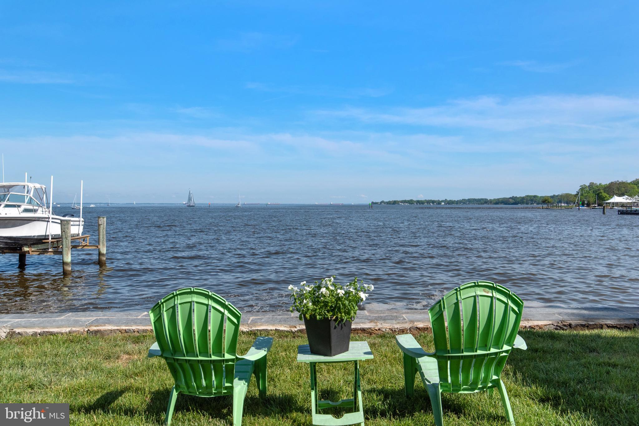 Prime waterfront and panoramic views of the Chesapeake Bay, the Severn River and the mouth of Back Creek  located on arguably one of the best streets in the City of Annapolis! Southeastern exposure on Back Creek, this diamond in the rough is nestled between multi million dollar homes waiting for a renovation.  
This property has two structures on it. Located on the Horn Point Shoal with MLW of 2-3 Feet.  Value is in the land, location and views.  Rip wrap added five years ago.
Property sold "As Is".