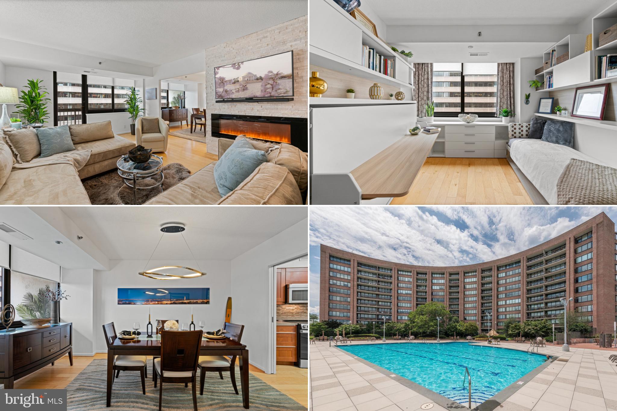 Home can be rented furnished for $4,000 per month. Experience luxury living in this completely remodeled 3-bedroom, 2-bath condo WITH 2 GARAGE PARKING SPOTS in the sought-after Crystal Park community. Completely renovated in 2014 to fit modern tastes and conveniences, this unit features upgraded maple hardwood floors and a stunning living room with a stone accent wall and electric fireplace. The sleek kitchen boasts contemporary cabinetry with glass doors and built-in lighting, stainless steel appliances, and stylish finishes. Both bathrooms shine with new tile work, modern showers, and upgraded fixtures, including a dual vanities in the primary suite.

The spacious primary bedroom is a retreat, complete with a cozy, in-wall electric fireplace and custom modern closet organizer. A second nicely sized bedroom offers a wonderful space for guests.  The versatile third bedroom features hardwood floors and is perfect work-from-home needs. All bedrooms, living room, and dining room have convenient electric powered shades with remotes.

This unit conveys with 2 assigned parking spots in the underground parking garage— a rare and highly coveted feature in Crystal Park! Additional conveniences include a trash chute on each floor, mixed recycling on the first floor, and an additional dedicated storage unit.

Crystal Park offers resort-style amenities, including an outdoor pool with cabanas and grilling stations, an indoor gym and sauna, and a spacious party/meeting room with a kitchen — perfect for hosting larger gatherings. The building is meticulously managed, with dedicated long-term staff who ensure a smooth, friendly experience. Plus, double-pane insulated windows provide surprising tranquility, even in this vibrant location. Enjoy being steps away from the Metro, shopping, dining, and the Long Bridge Aquatics Center. You’re just one stop from National Airport and moments from DC’s monuments, the Wharf, and all the city has to offer.

Don’t miss this rare opportunity to live in a stunning modern gem in the heart of Crystal City!