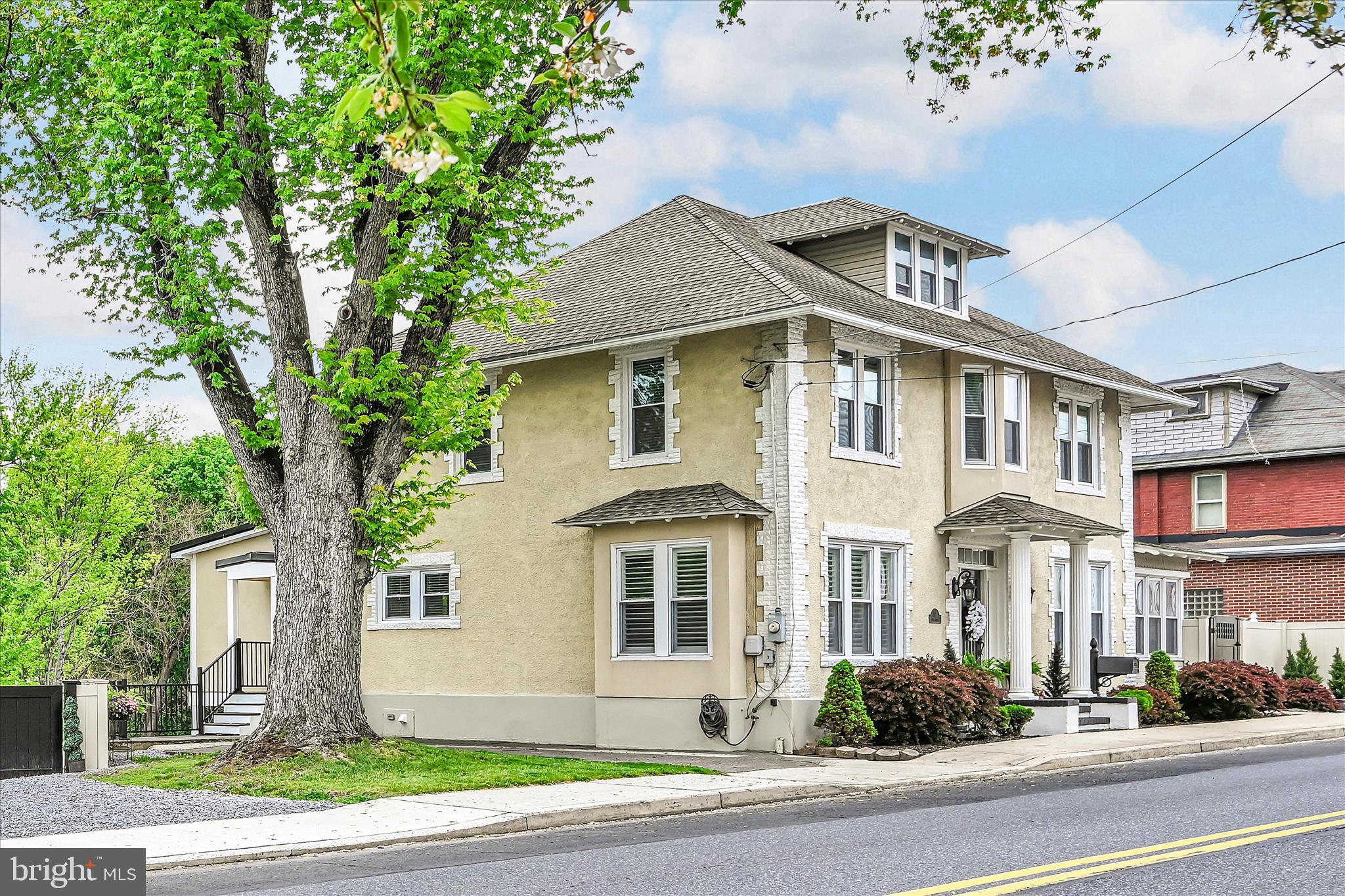 FRESHLY RENNOVATED and MOVE-IN READY! This absolutely stunning 4BR/2.5BA historic Colonial boasts a generous offering of recent updates and upgrades as well as direct and private river access and unbelievable scenic views.  Offering additional off-road parking, .09 acre 63-03-0259.000 parcel included in sale for a total of 0.29 acre. Welcome to a beautifully reimagined 1920s home, where timeless character meets modern sophistication — all perched above the Schuylkill River.  This completely updated gem features an inviting main floor with a spacious living room, dining area, and a stunning kitchen boasting dual farm sinks, bright cabinetry, and solid tile flooring. A flex room, office nook, and French doors opening to an endearing, semi-enclosed balcony overlooking the river complete this level. Thoughtful details like shiplap accents, open shelving, attractive paint colors a built-in window seat and a gorgeous authentic wood staircase add undeniable charm throughout. Upstairs, three spacious bedrooms showcase hardwood flooring, while the primary bedroom offers an en-suite bath and an extra-large walk-in closet with built-ins. A remodeled, full bathroom and a cozy office nook situated perfectly within the center of this level add additional appeal. The trendy attic serves as a fourth bedroom with a large amount of closet space. Step outside to enjoy a striking five-pillar balcony with recessed sensor lighting added in 2021, a lower-level river-view patio installed in 2023, and private river access via recently added stairs. The deck off the kitchen is perfect for grilling. A privacy screen adds serenity. Notable RECENT upgrades: steel strapping added in basement in 2026, professional overhaul on basement floor in 2026, significant concrete retaining wall repair in 2023, replacement windows, central air, heat pump, Lutron lighting system, plantation-style shutters, stainless steel appliances, and a 2024 Bradford White water heater, new electrical panel box 2026. Located steps from the Schuylkill River Trail Boat Launch, Island Park and river trail, Schuylkill Haven train station, local schools/sports fields/track,  grocery shopping, and restaurants — convenience is truly at your doorstep. A nearby newer hospital and major highways all add location highlights; enjoy the close proximity while retreating to your own private sanctuary. Schedule your private tour and enjoy - pride of ownership is remarkably evident and the homeowners have worked tirelessly to create a downtown masterpiece.