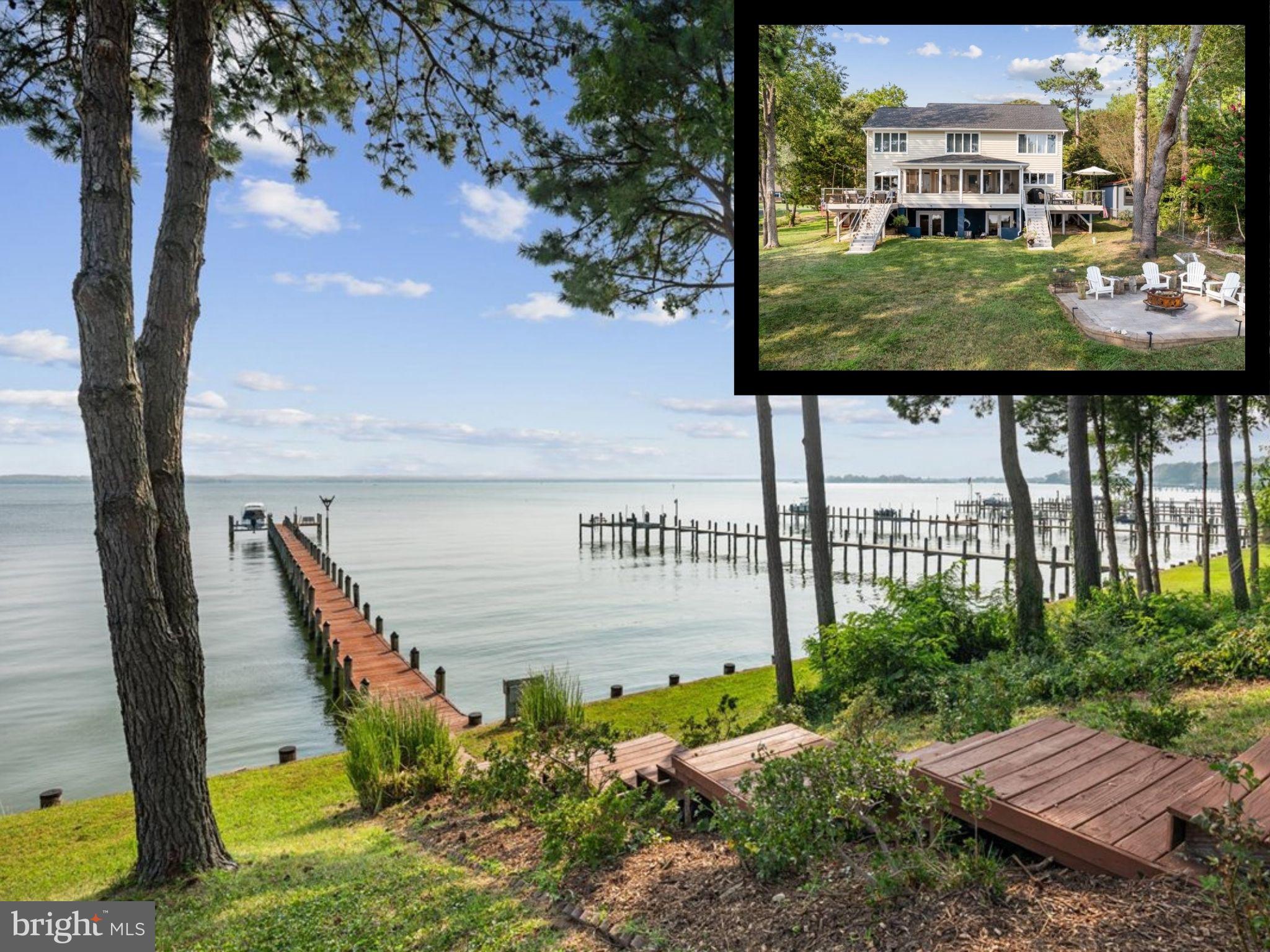 **SELLERS ARE OPEN TO BACKUP CONTRACT** DELUXE WATERFRONT LIFESTYLE on the Patuxent River awaits! Relax and entertain at this 3381 SF designer residence with an extra waterfront lot included (pool?).  The property delivers extraordinary river views, a restful atmosphere, is a desirable destination with incredible finishes. Enjoy the year round boating parade in and out of the channel to and from Solomons Island and the Chesapeake Bay. Plan a day cruise to the Eastern Shore-so many options! The Sellers have curated a living experience, and they present it to you within a separate furnishings and also a boating package. This can be a complete move-in ready purchase.  Let's get into it: The private pier offers 7 ft mean low water, a 12,500 lb boat lift, comes complete with an active osprey box. Track the nestlings each year, witness the expert fishing that happens from the sky!  Multiple outdoor living rooms are what we all look for in a waterfront property...and you'll discover five distinct zones here. Two separate decking zones with nautical stainless rail system, a central screened porch with super cool sliding barn doors, a spacious lower level covered patio, and a shoreline perch for the firepit and ultimate seating location for channel action (meaning boats, not TV). Upon arrival, you will enjoy impressive water views from an expanse of windows on the Patuxent River. Gather in the open concept living-dining-porch-kitchen space. Prepare beautiful meals in the fully equipped kitchen with custom island, impressive appliance arrangement, special cabinet features, granite counters and a breakfast bar...not to mention more incredible water views.  And how will you dine? Inside-screened porch-open deck ?  The main level private office can be a guest area if needed-totally flexible space. Retreat to spacious bedrooms and high end baths in the upper level. Vintage double doors welcome you to the most gracious of primary suites with sitting room, luxurious bath, and more expansive river views. You really won't want to leave. Two more large bedrooms are also river-side and they share yet another lovely bath.  The lower level offers sanctuary for guests with private wet bar, large living space, breakfast area, and an outdoor covered patio with great water views. Consider the extra lot as an option for expansion in some way, or retain it for open space and additional Patuxent River frontage. ALSO, membership to transfer for the Drum Point Club nearby, with clubhouse, fishing pier and huge beach!