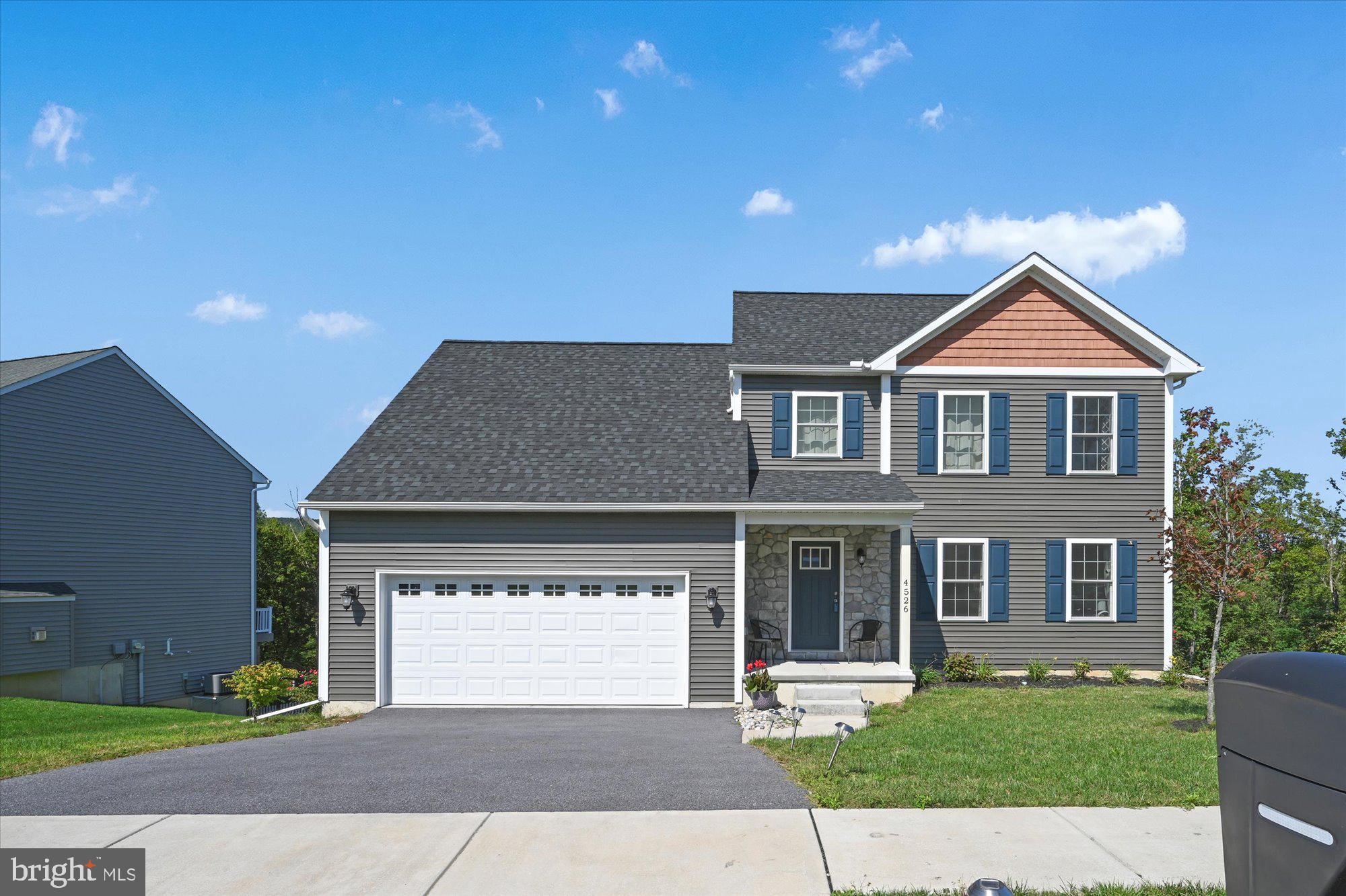 A great opportunity to purchase  a two year old home in the desirable Central Dauphin School District.  Built in 2020, this home in Chelsey Falls will check all the boxes.  The main level custom kitchen with laminate wood flooring and like new appliances is sure to please.  Dine in the large formal dining room (currently being used as an office/workspace) or casually in the breakfast area with beautiful views of the rear yard backed by woods.  The breakfast area offers access to the spacious deck from a triple glass sliding door.  A large, carpeted family room provides comfort on those cool fall evenings.  A powder and laundry room complete the main level.  The second level is home to the primary bedroom with a walk-in  closet and full bathroom with dual sinks.  Three additional bedrooms and a bathroom are available for family members, guests or office space.  All closets designed by California Closets.  The large walk-out basement with over a thousand square feet offers additional living space as needed or desired and a rear patio.   Natural gas heat and central air conditioning. The home was built on almost a 3/4 acre lot on a quiet street.  Easy access to schools, shopping, restaurants and interstates.  Schedule a showing today and make this home yours for the holidays!